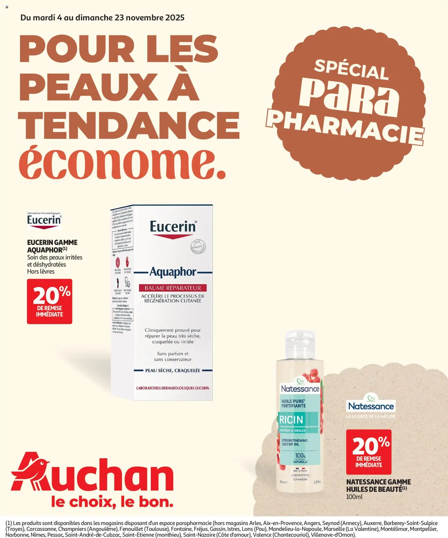 Auchan - Pour les peaux à tendance économe - page 1 - valable à partir du 04/11/2025