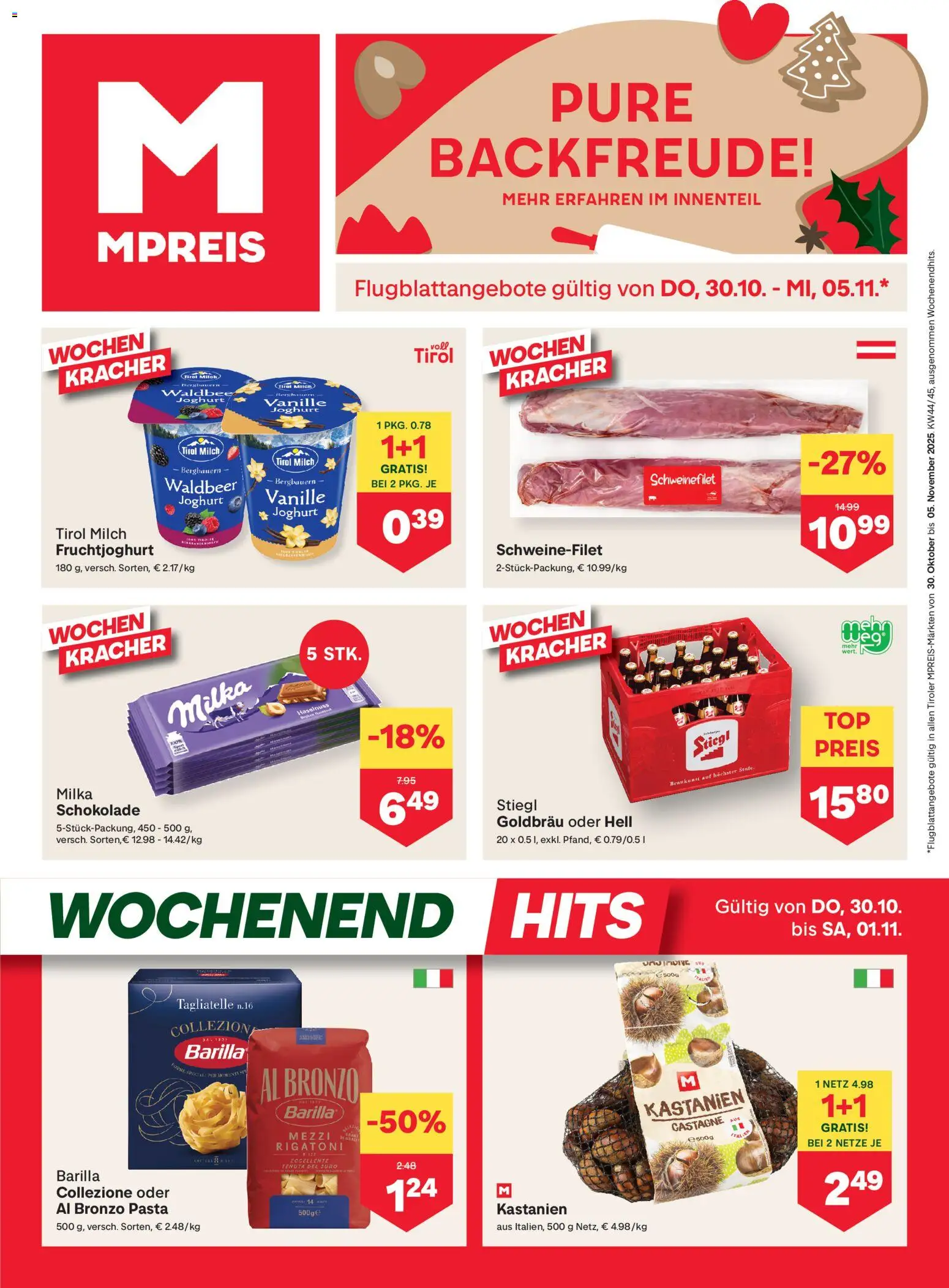 MPREIS Flugblatt - Seite 1- gültig ab 30.10.2025