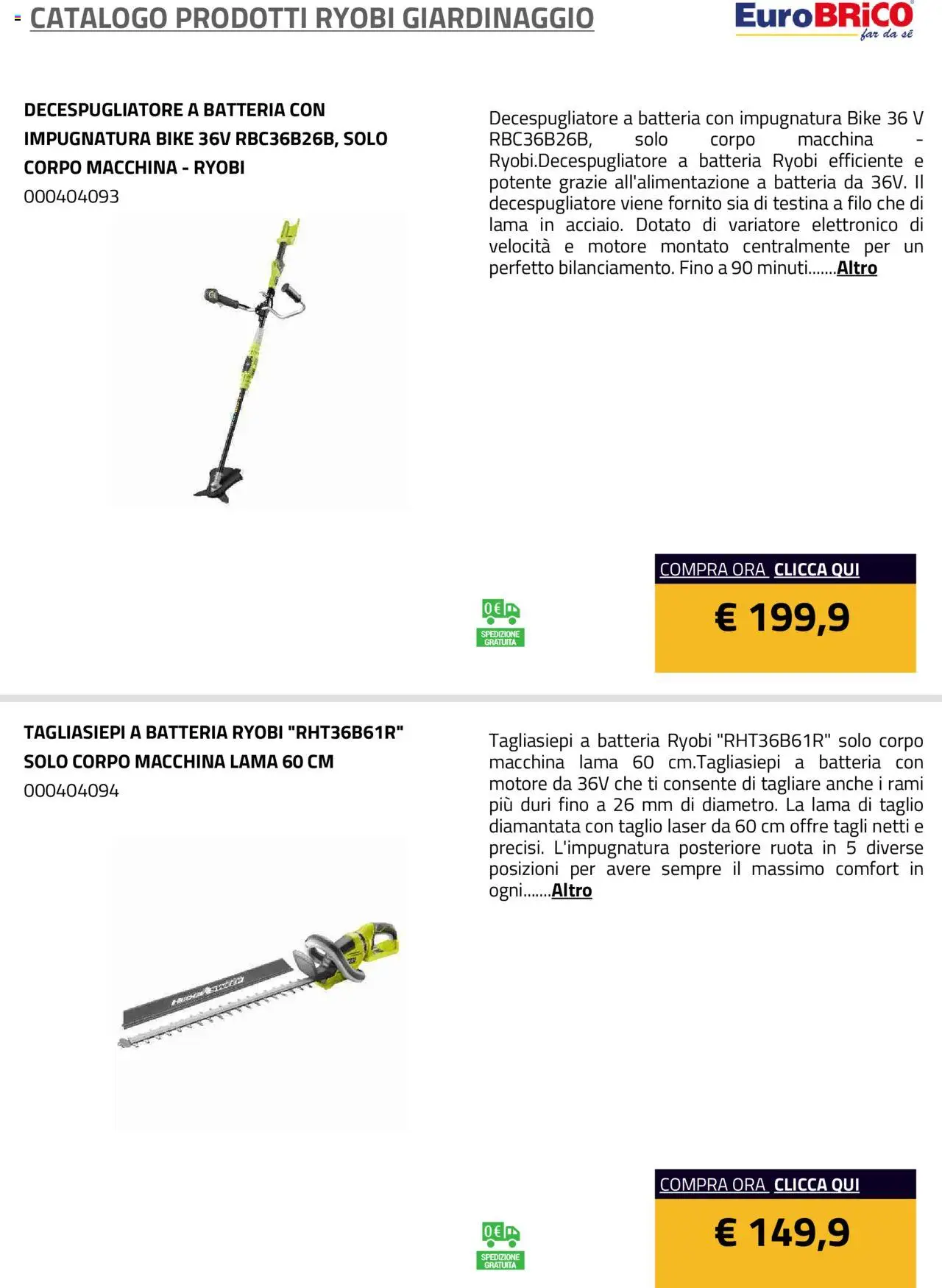 Eurobrico Prodotti Ryobi Giardinaggio catalogo - pagina 35 - valido dal 23/07/2025