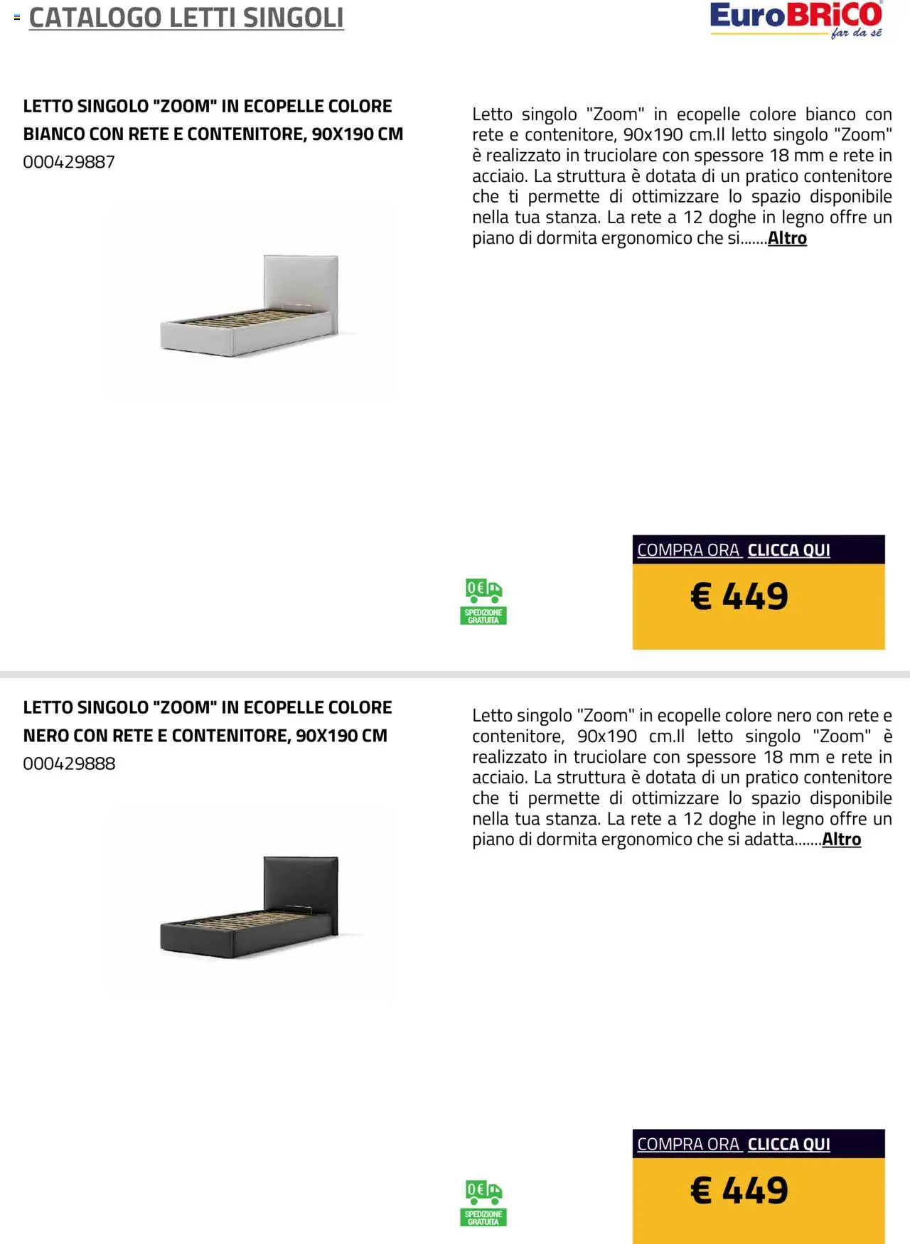 Eurobrico Letti Singoli catalogo - pagina 30 - valido dal 23/07/2025