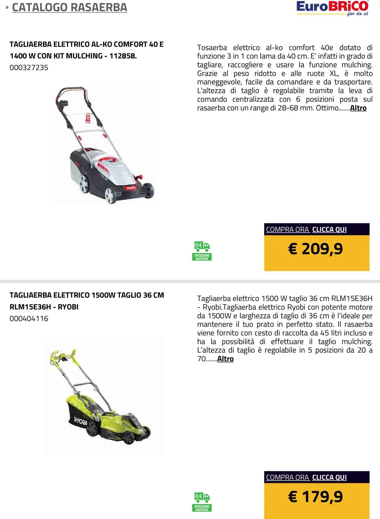 Eurobrico Rasaerba catalogo - pagina 39 - valido dal 23/07/2025