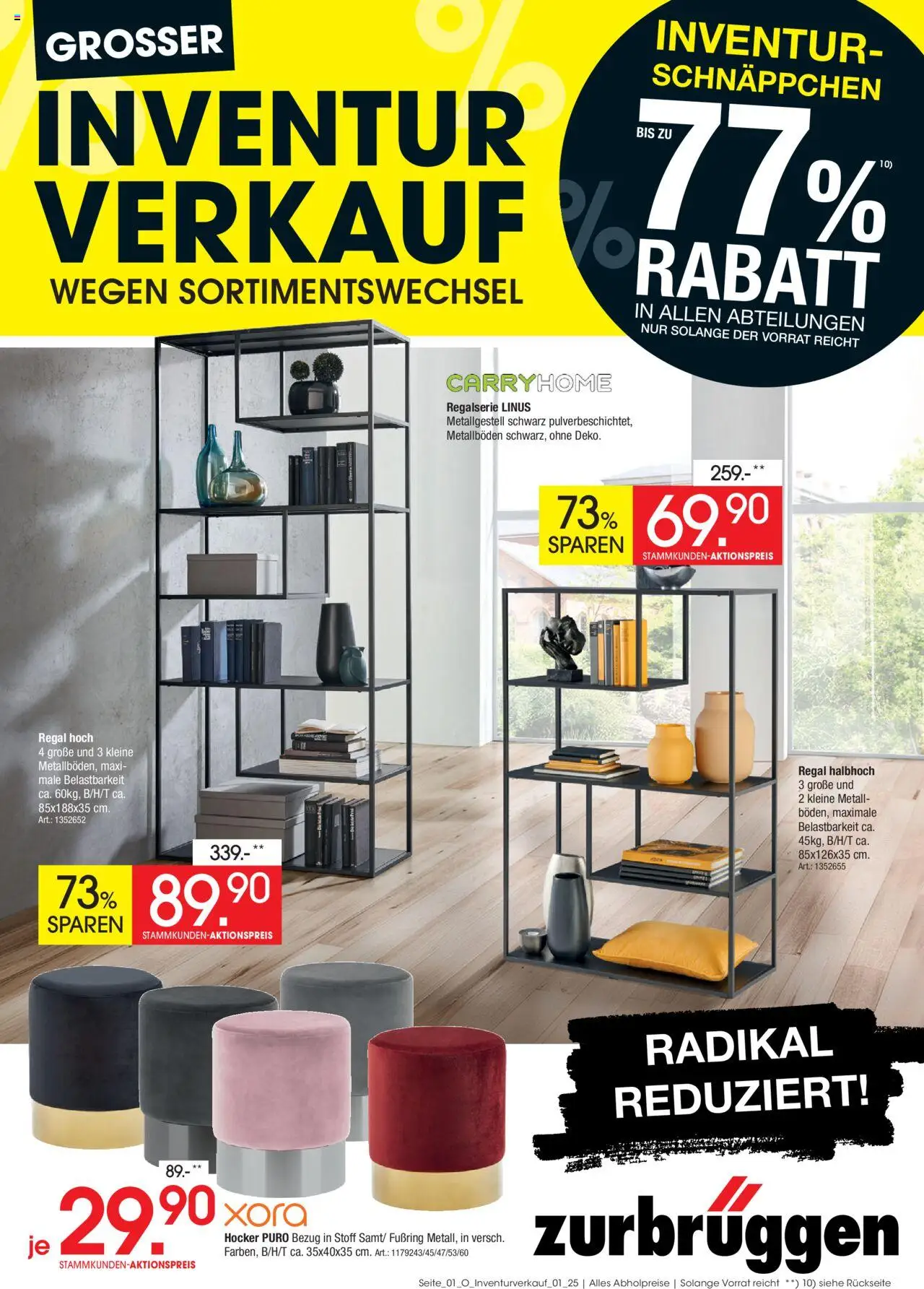 Zurbrüggen Inventurverkauf - Seite 1 - gültig ab 04.08.2025