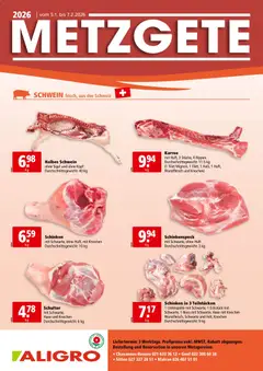 Vorschau Aligro Aktionen Metzgete Chavannes, Matran, Genf, Sitten gültig ab 05.01.2026