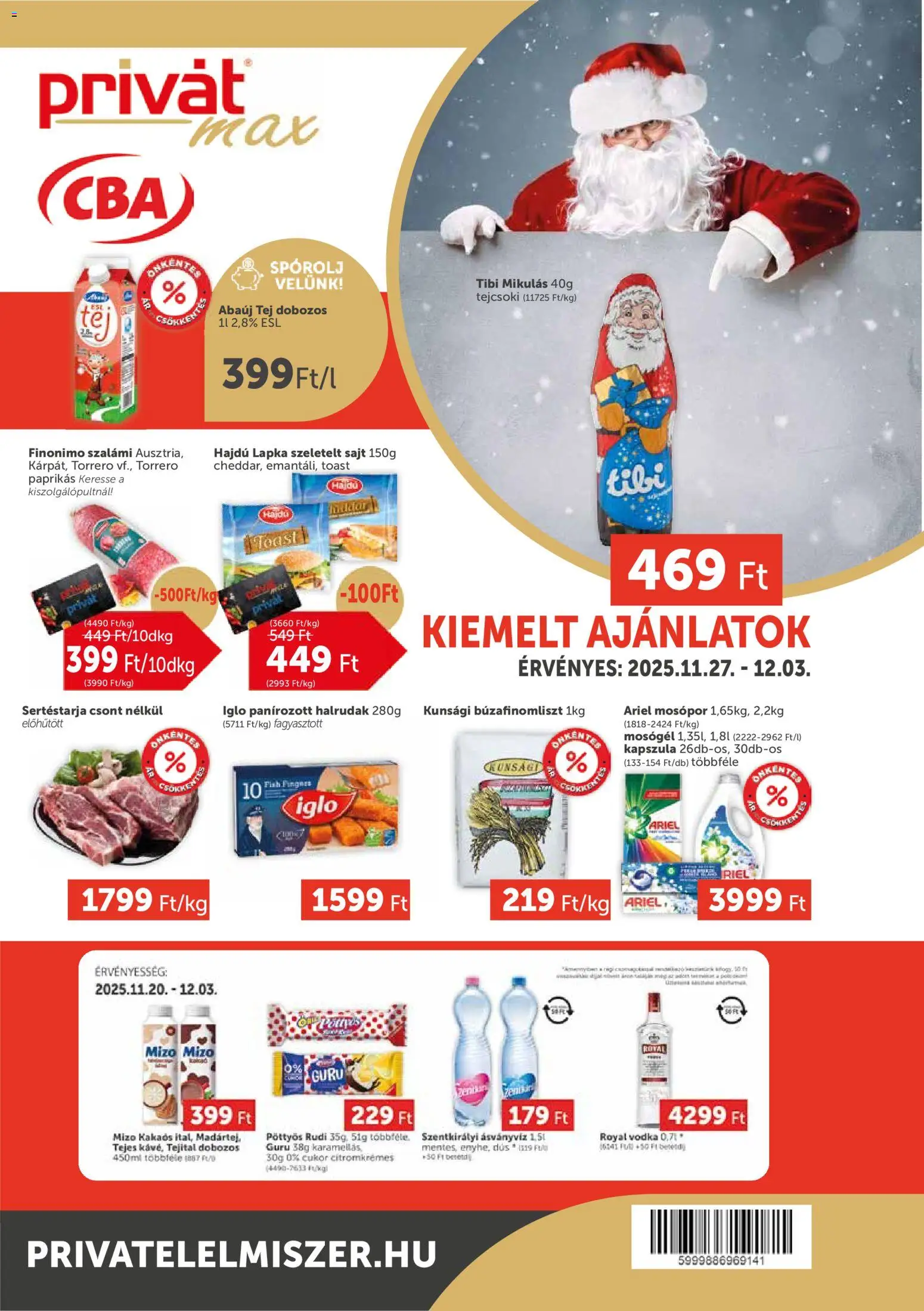 PRIVÁT - Aktuális szórólap MAX - 1oldal - érvényes 2025.11.27.-tól