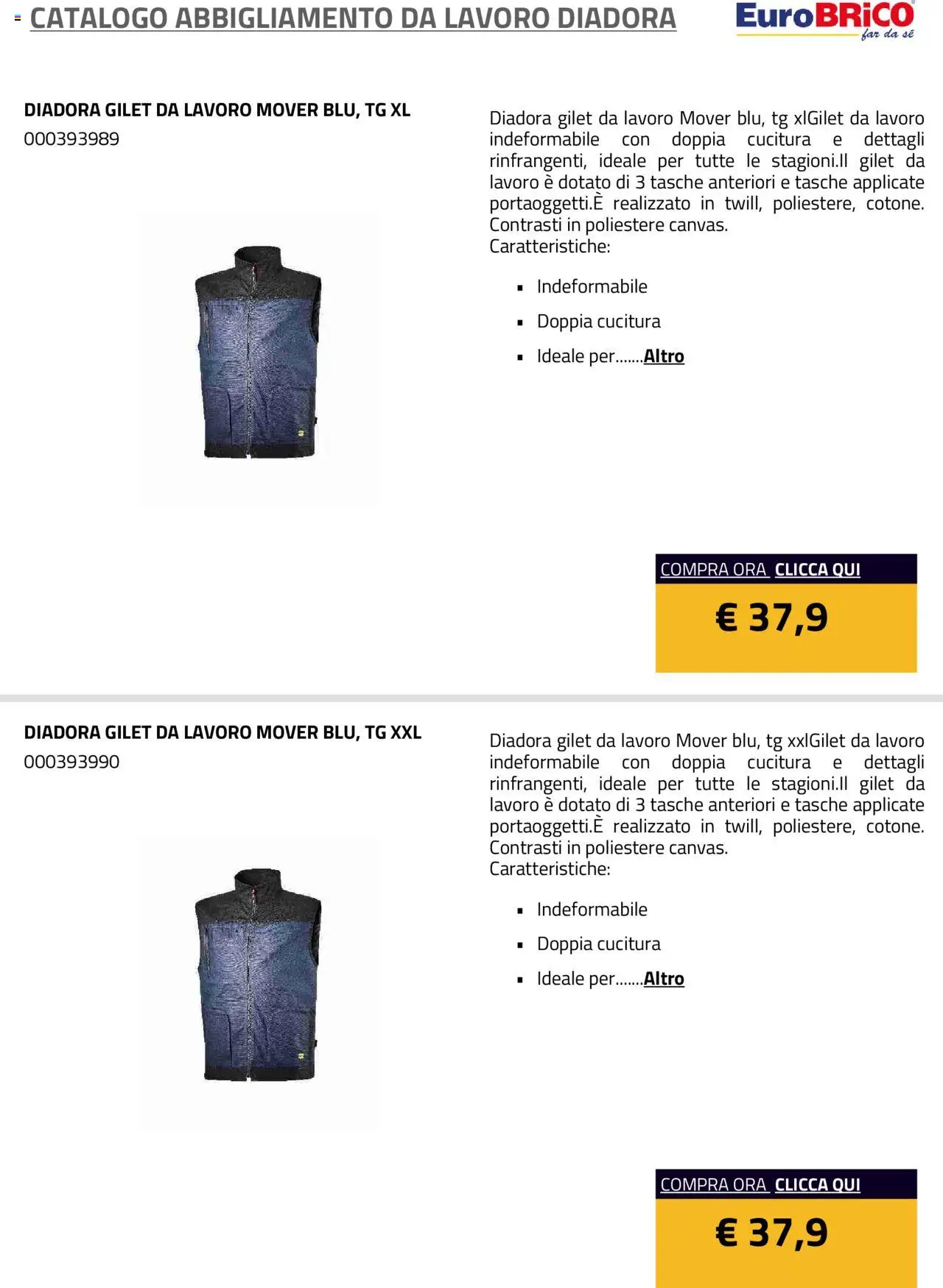 Eurobrico Abbigliamento da Lavoro Diadora catalogo - pagina 14 - valido dal 23/07/2025