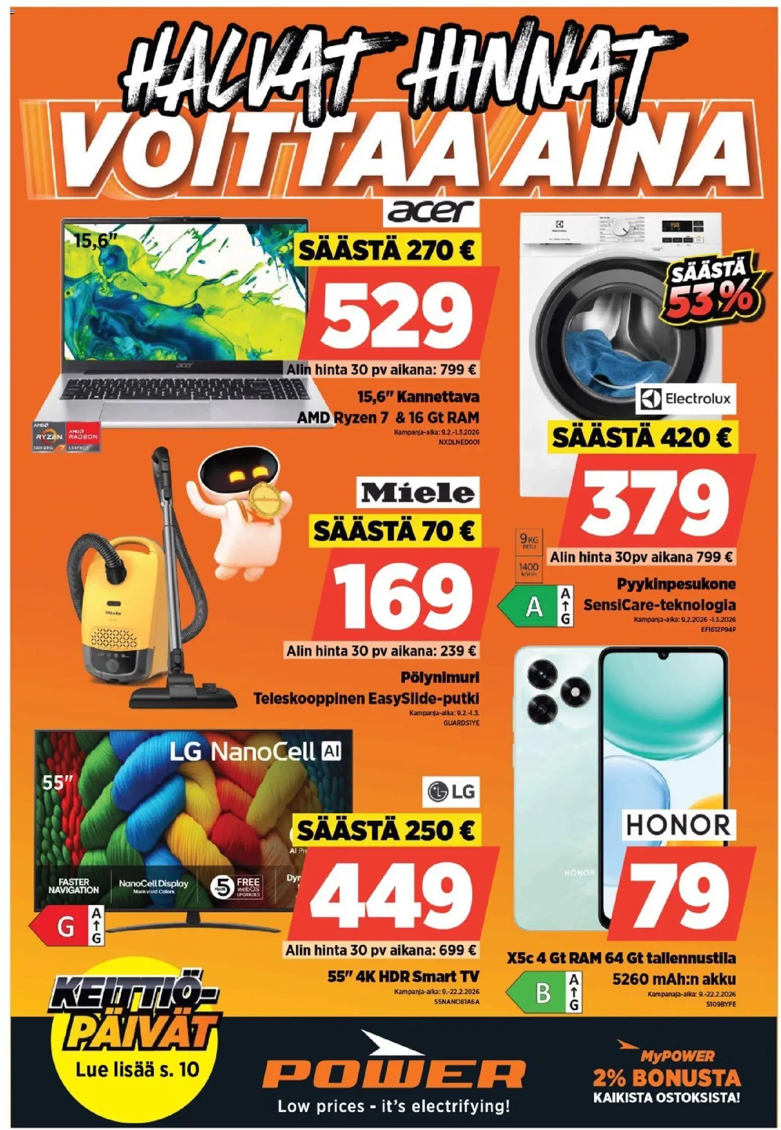 Power tarjoukset - sivu 1- voimassa alkaen 09/02/2026