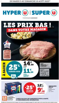 Aperçu Super U Les prix bas dans votre magasin ! valable à partir du 05/08/2025