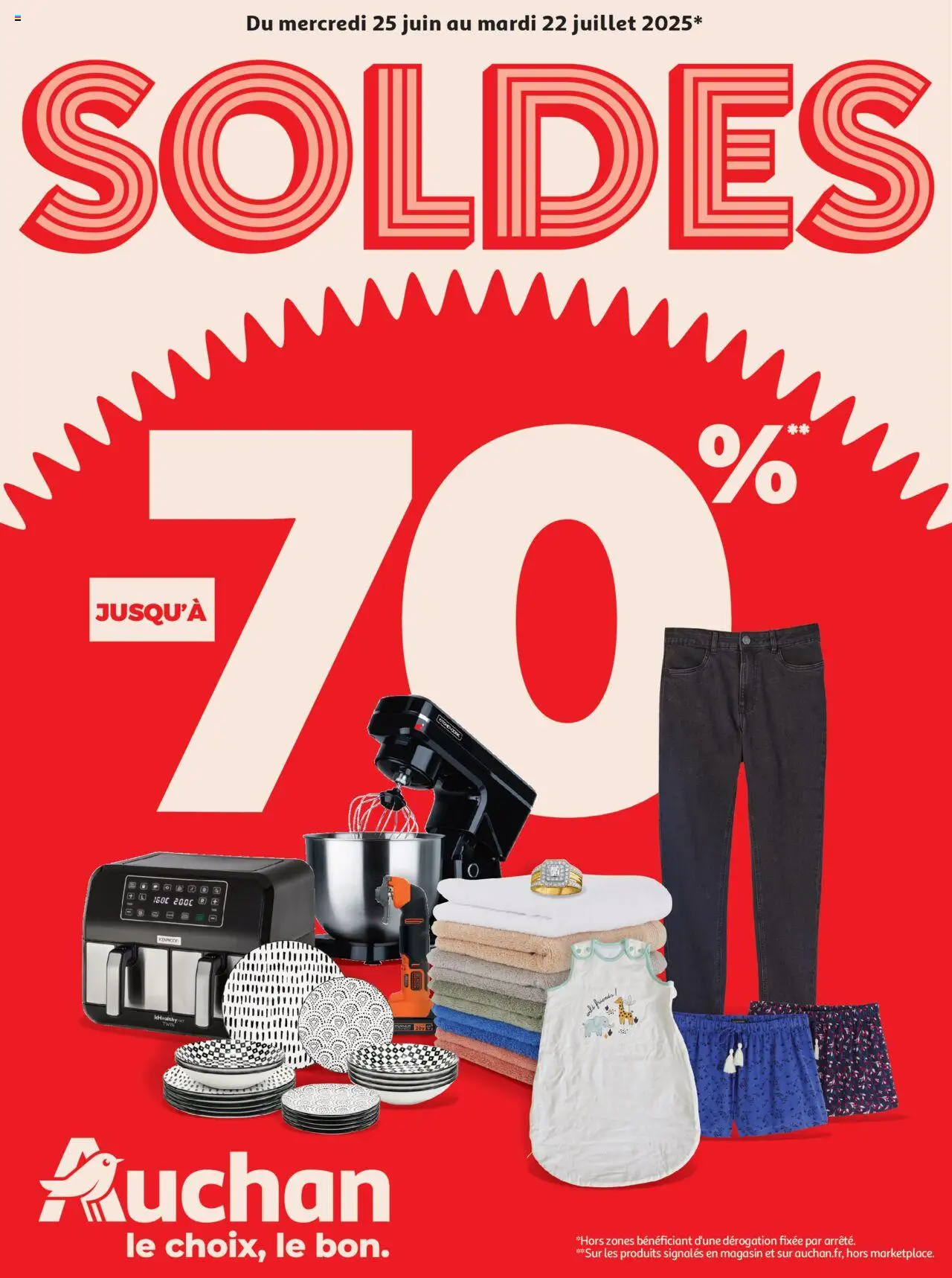 Auchan SOLDES : jusqu'à -70% ! - page 1 - valable à partir du 25/06/2025