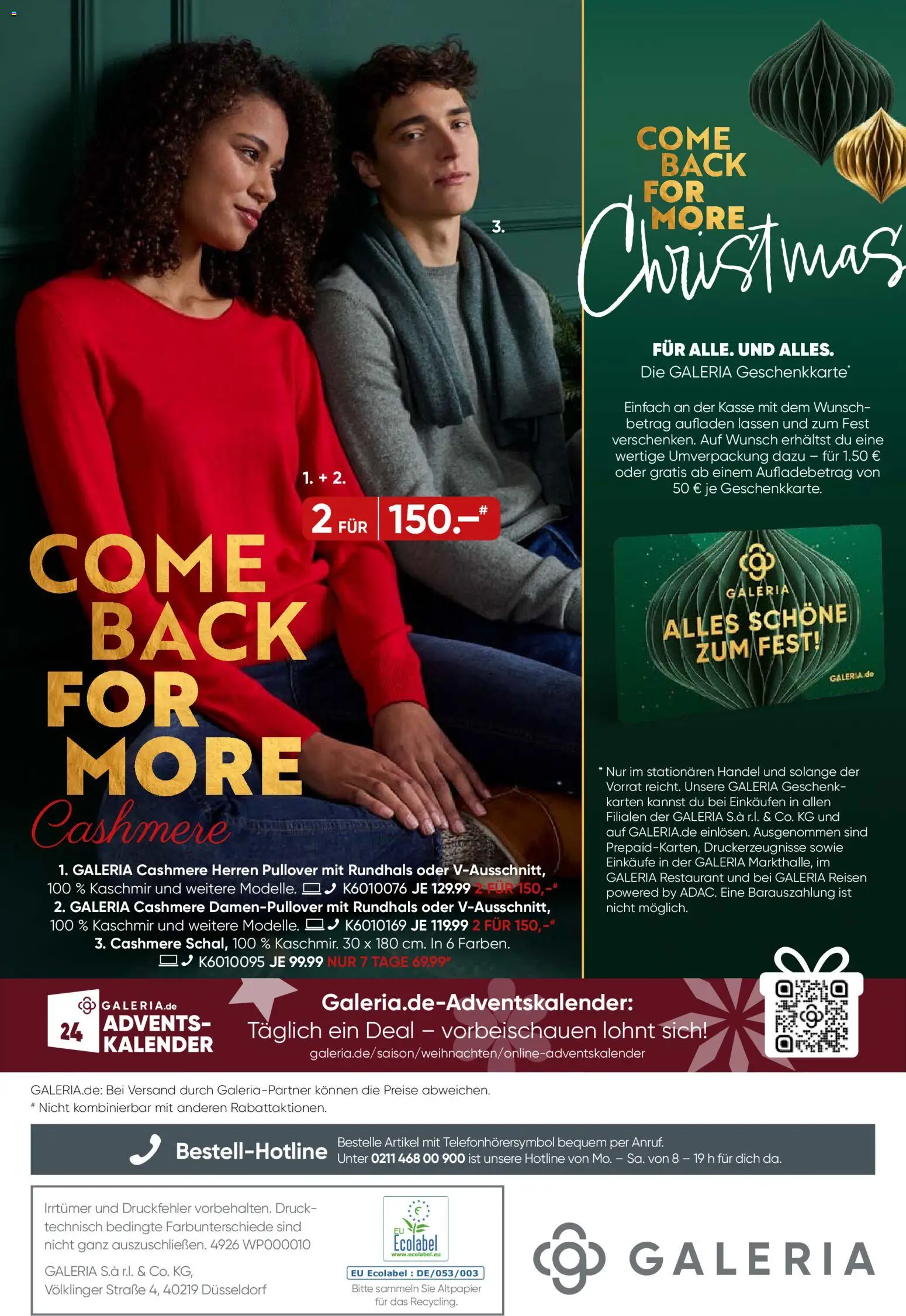 Galeria Karstadt Kaufhof Prospekt 	 - Seite 52 - gültig ab 03.12.2025