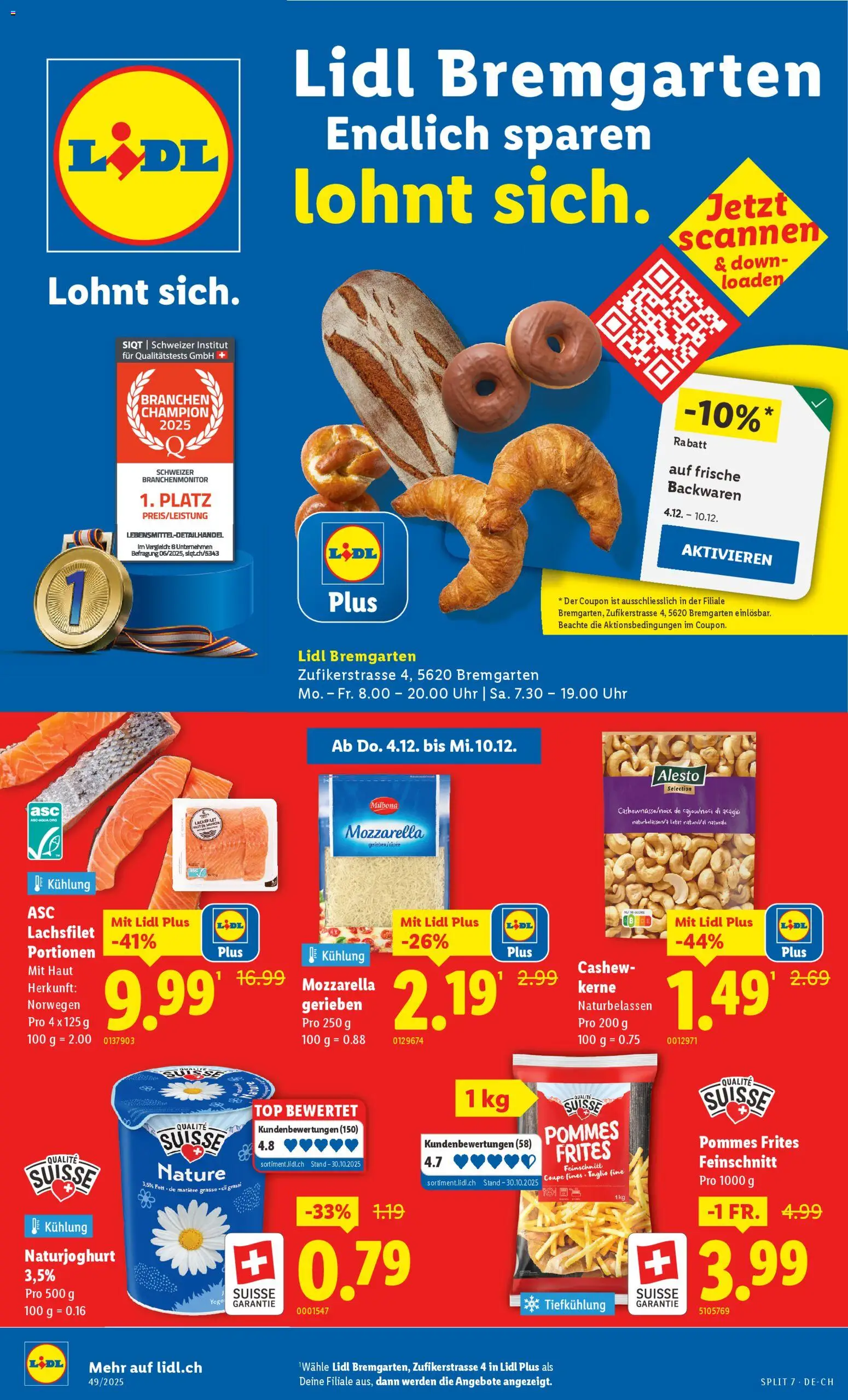 Lidl Aktionen Neueröffnung Bremgarten - Seite 1- gültig ab 04.12.2025