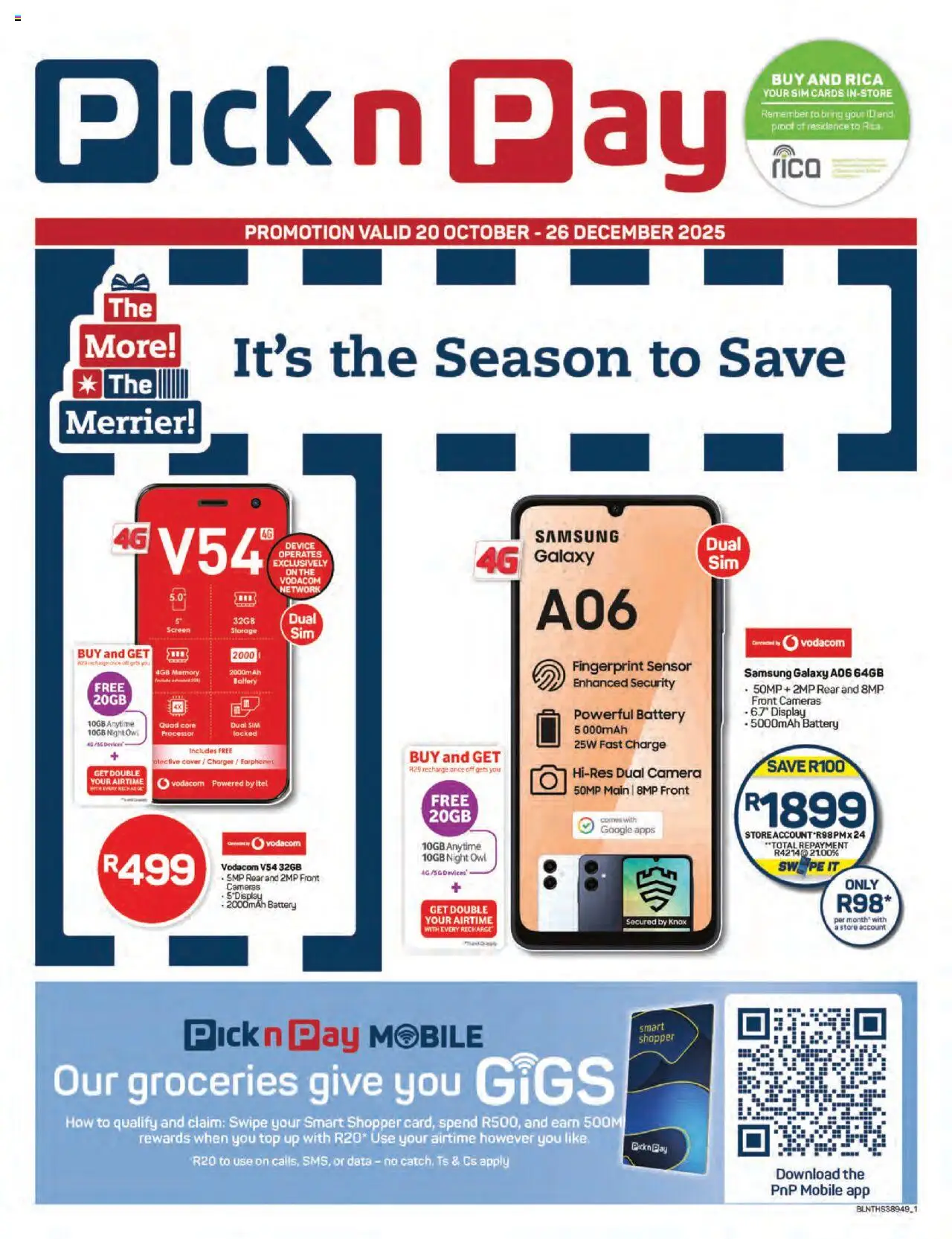 Pick n Pay - Cellular Christmas Specials - page 1- valid from 20/10/2025