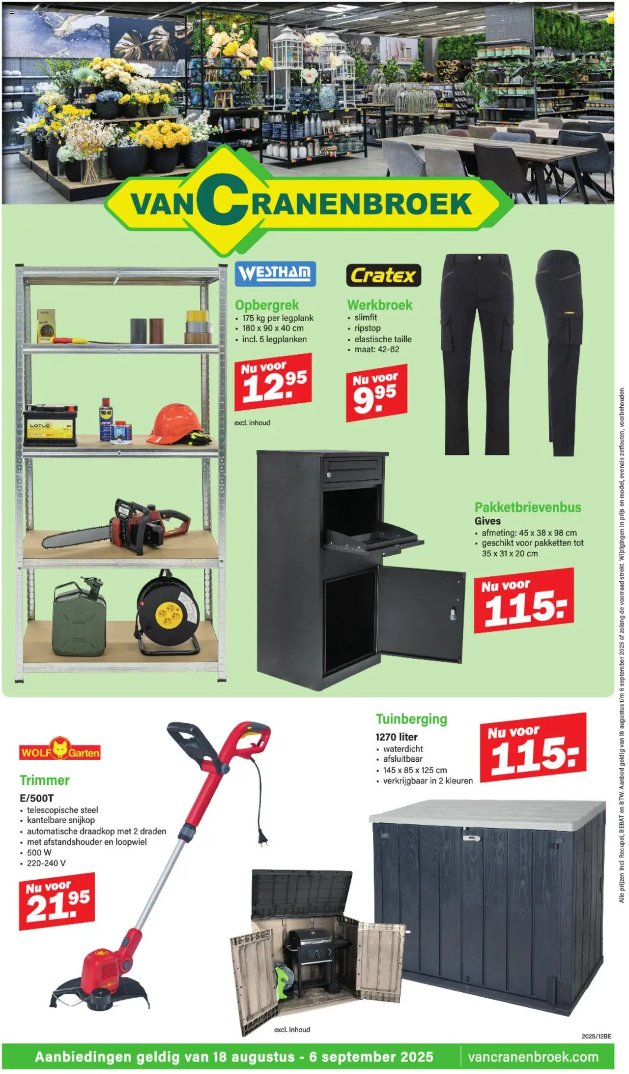 Van Cranenbroek folder - pagina 1- geldig vanaf 18/08/2025
