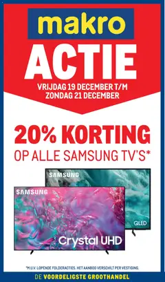 Makro - Actie Samsung TV's geldig vanaf 19-12-2025