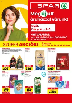 Előnézet Spar üzlet megújulás Gyál érvényes 2025.08.14.-tól