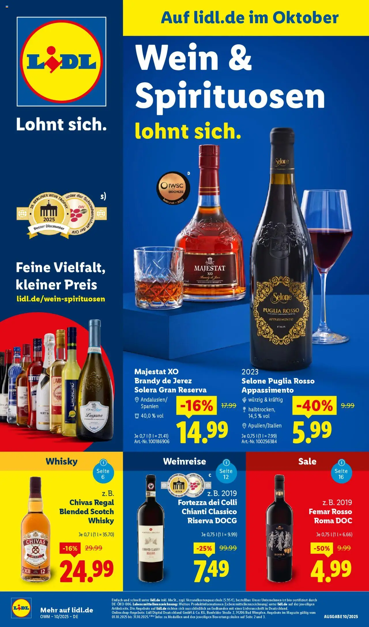 Lidl Wein & Spirituosen im Onlineshop - Seite 1 - gültig ab 01.10.2025