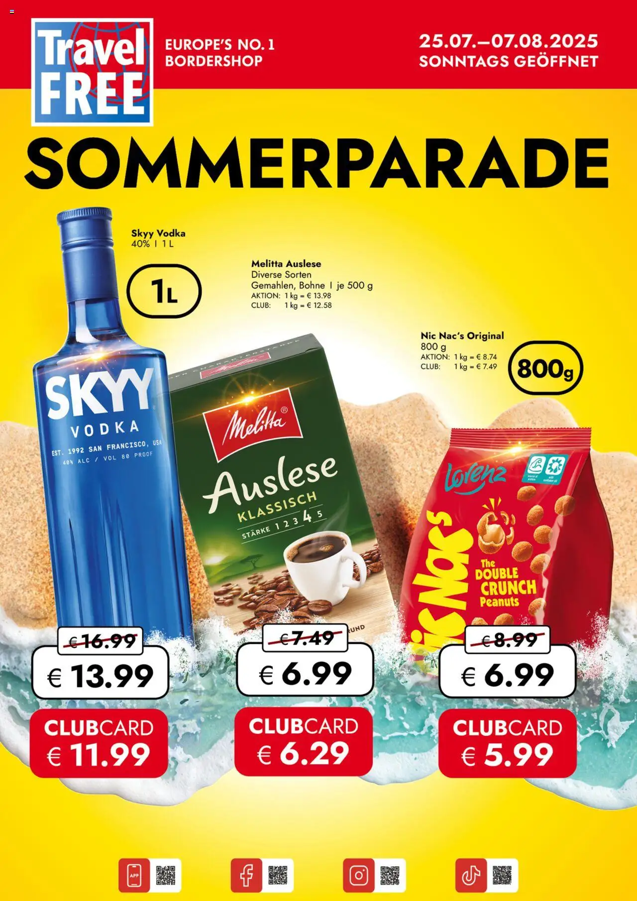 Travel FREE Flugblatt - Seite 1- gültig ab 25.07.2025