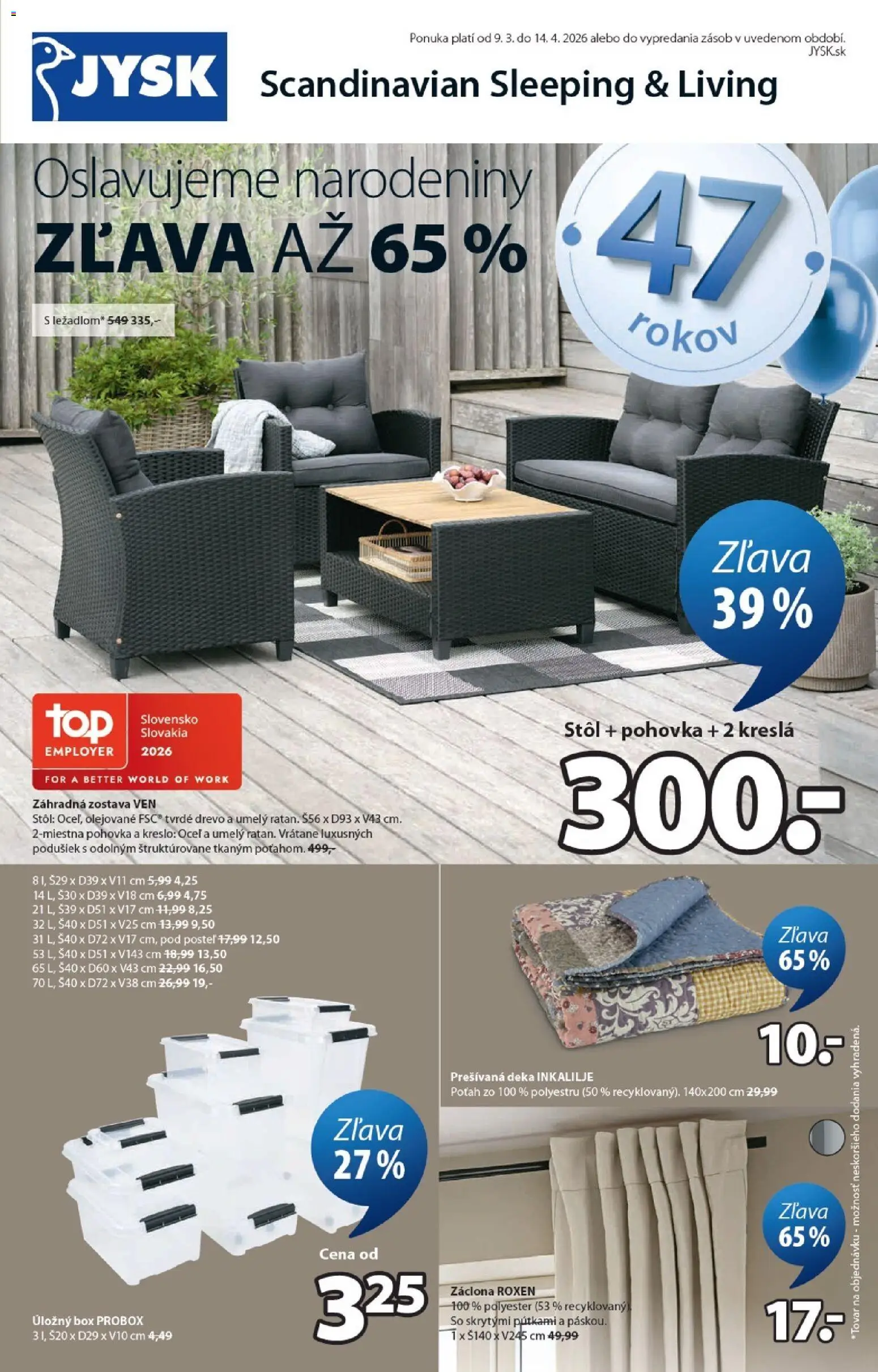 JYSK leták - strana 1- platný od 09.03.2026