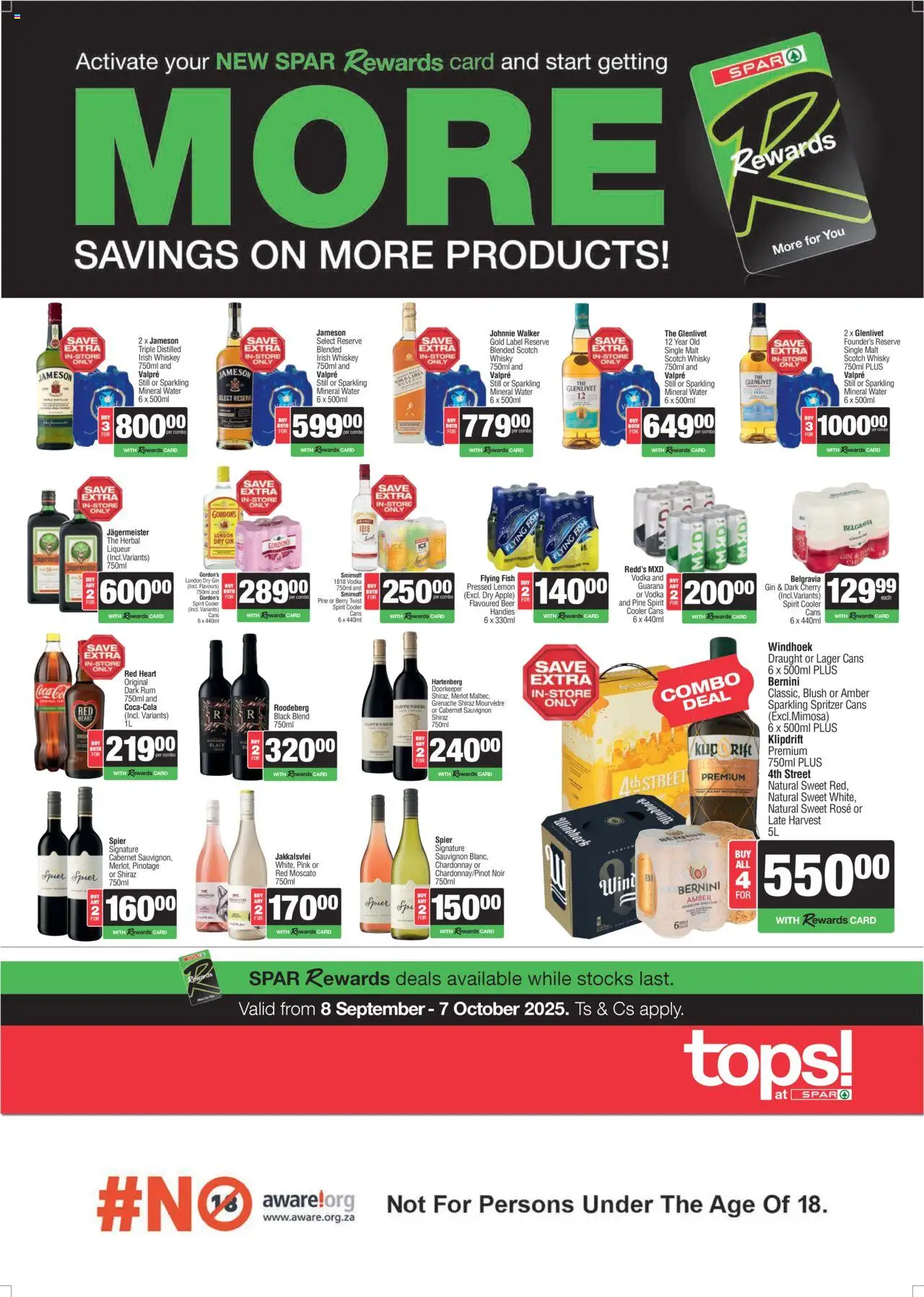 Tops at Spar Specials - page 1- valid from 08/09/2025