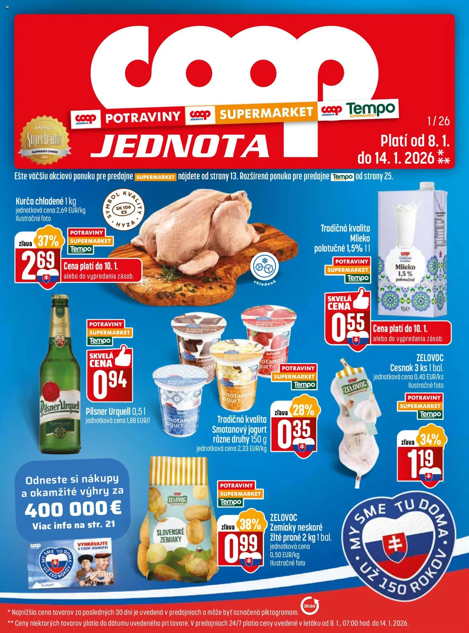 COOP Jednota leták - strana 1- platný od 08.01.2026