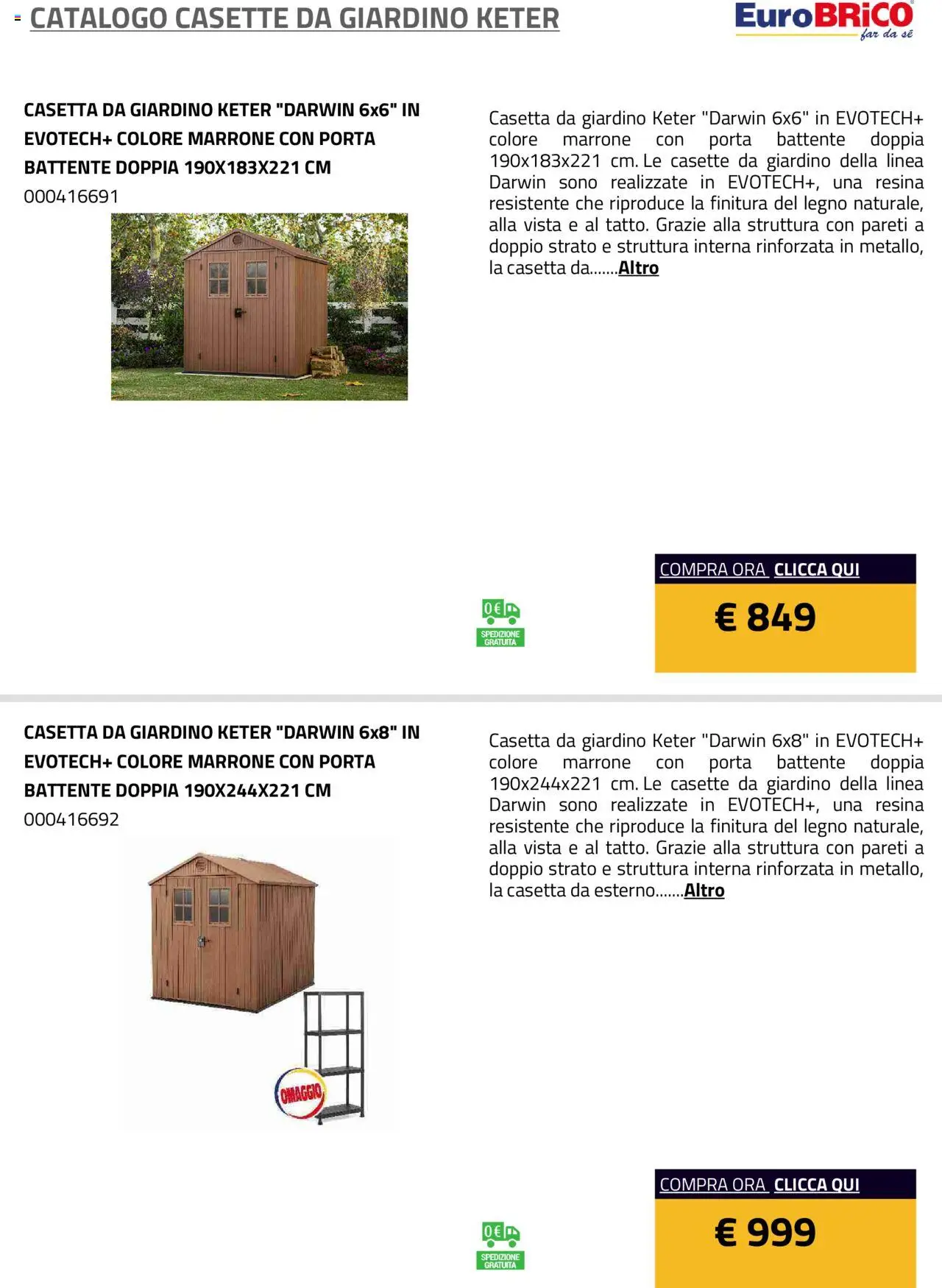 Eurobrico Casette da Giardino Keter catalogo - pagina 15 - valido dal 23/07/2025