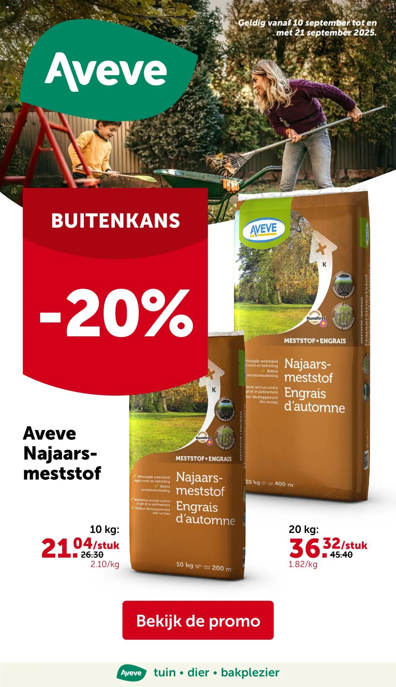 Aveve folder - pagina 1- geldig vanaf 10/09/2025