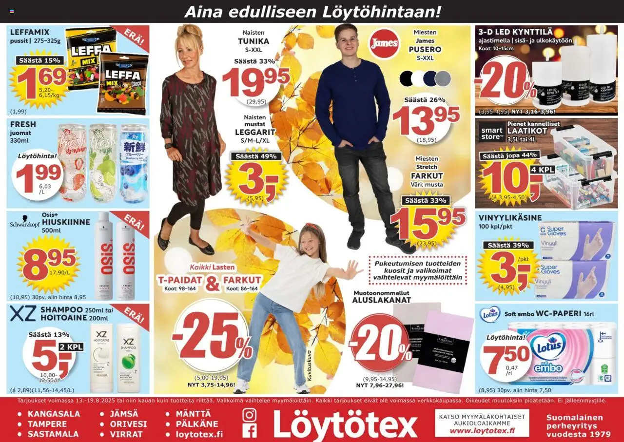 Löytötex tarjoukset - sivu 1- voimassa alkaen 13/08/2025