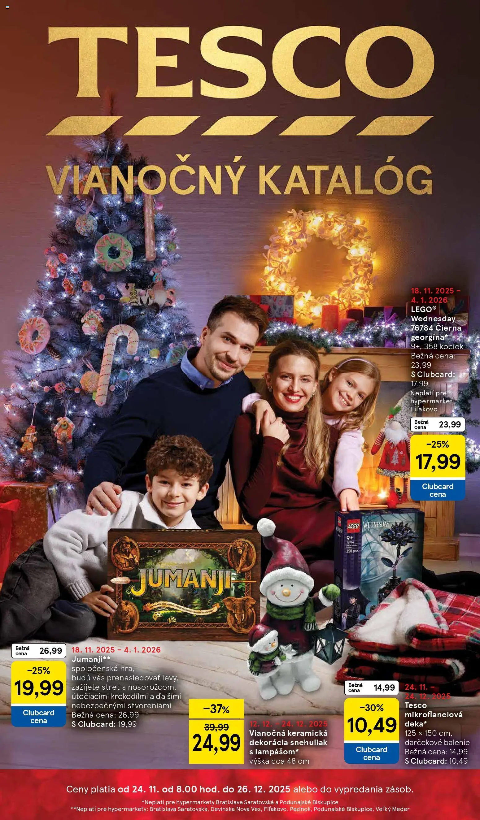 Tesco vianočný katalóg - strana 1- platný od 24.11.2025