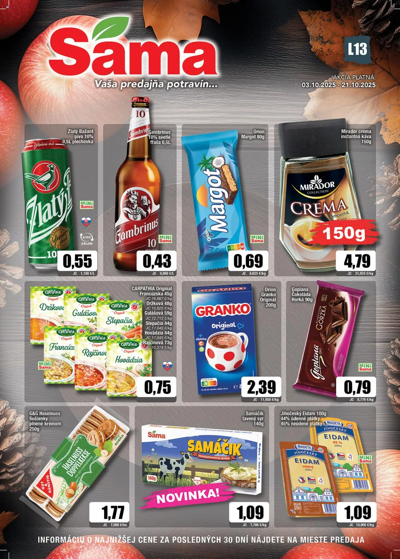 Sama leták - strana 1- platný od 03.10.2025