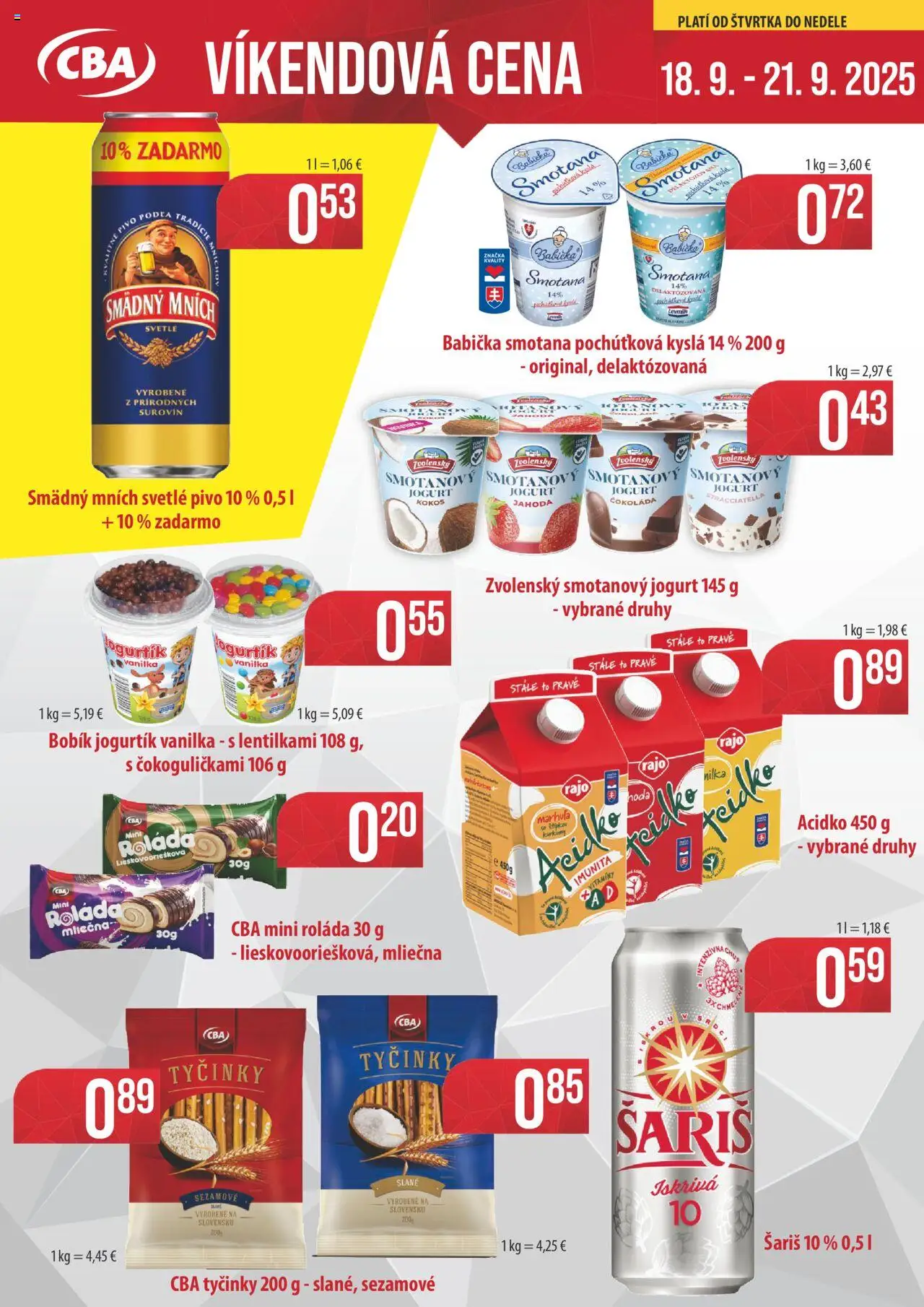 CBA Komfos víkendová cena - strana 1- platný od 18.09.2025