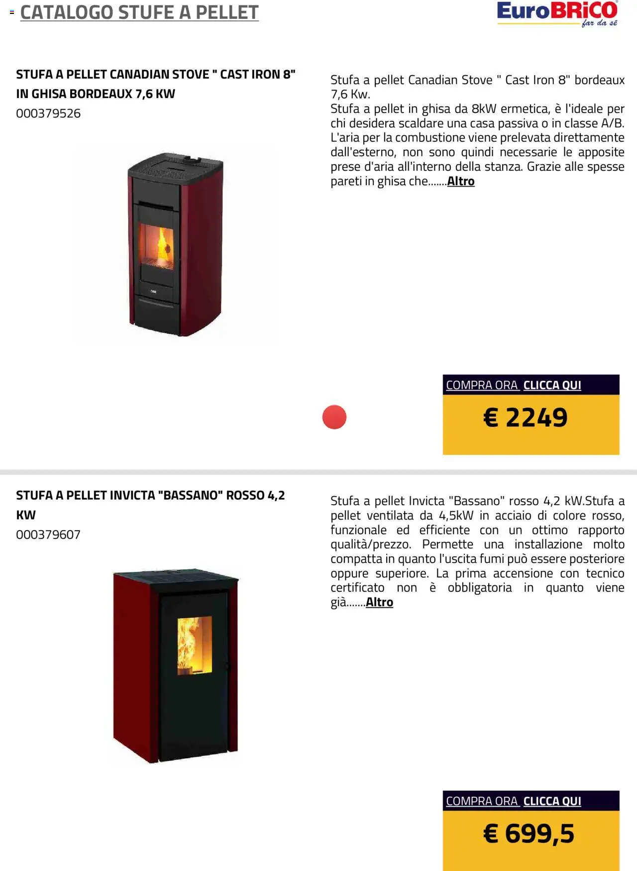 Eurobrico Stufe a Pellet catalogo - pagina 18 - valido dal 23/07/2025