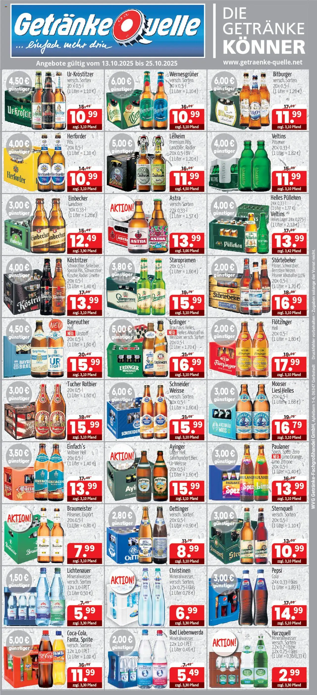 Getränke Quelle Prospekt 	 - Seite 1 - gültig ab 13.10.2025