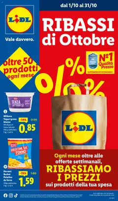 Anteprima Lidl Ribassi del mese catalogo valida dal 01/10/2025