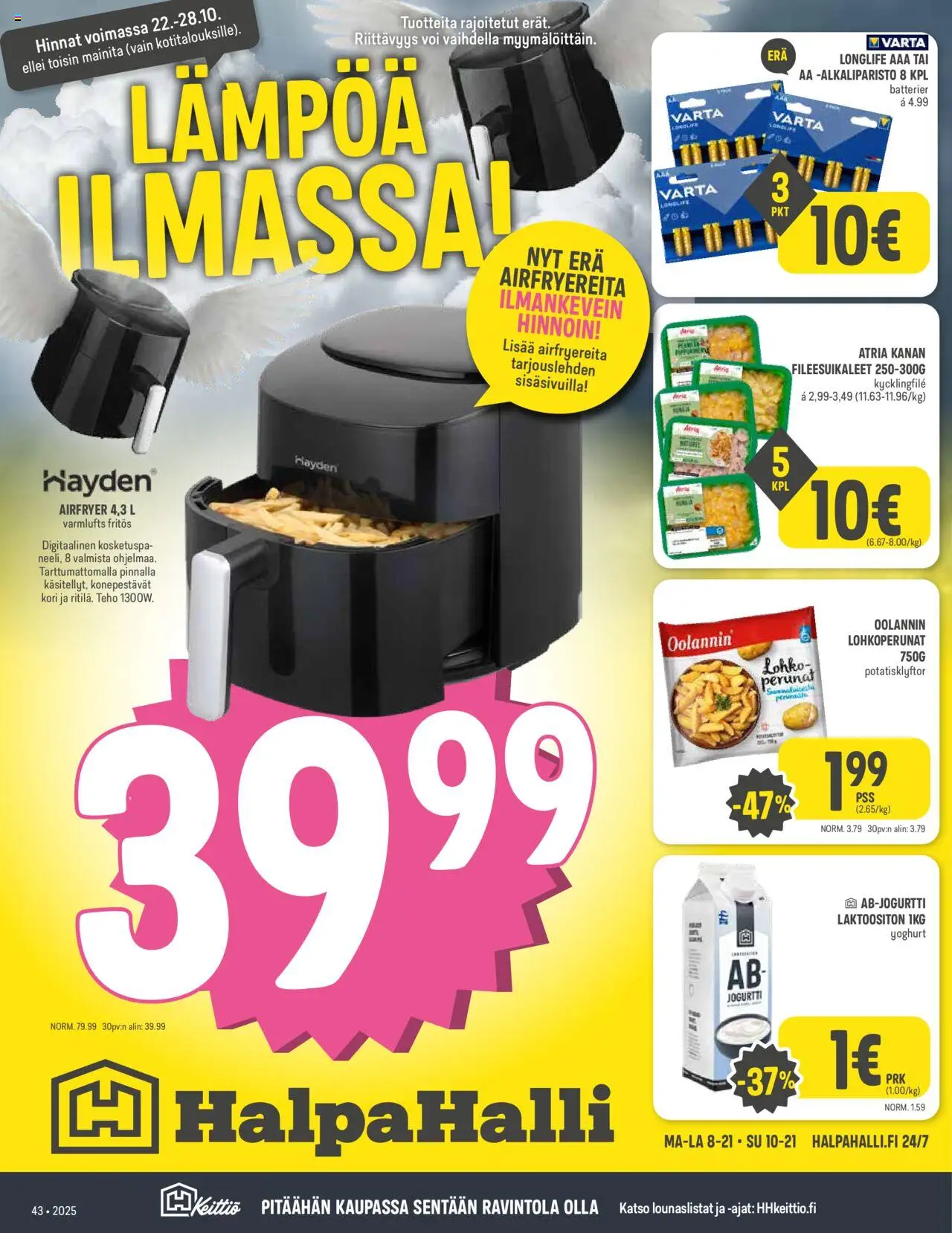 Halpa Halli tarjoukset - sivu 1- voimassa alkaen 22/10/2025