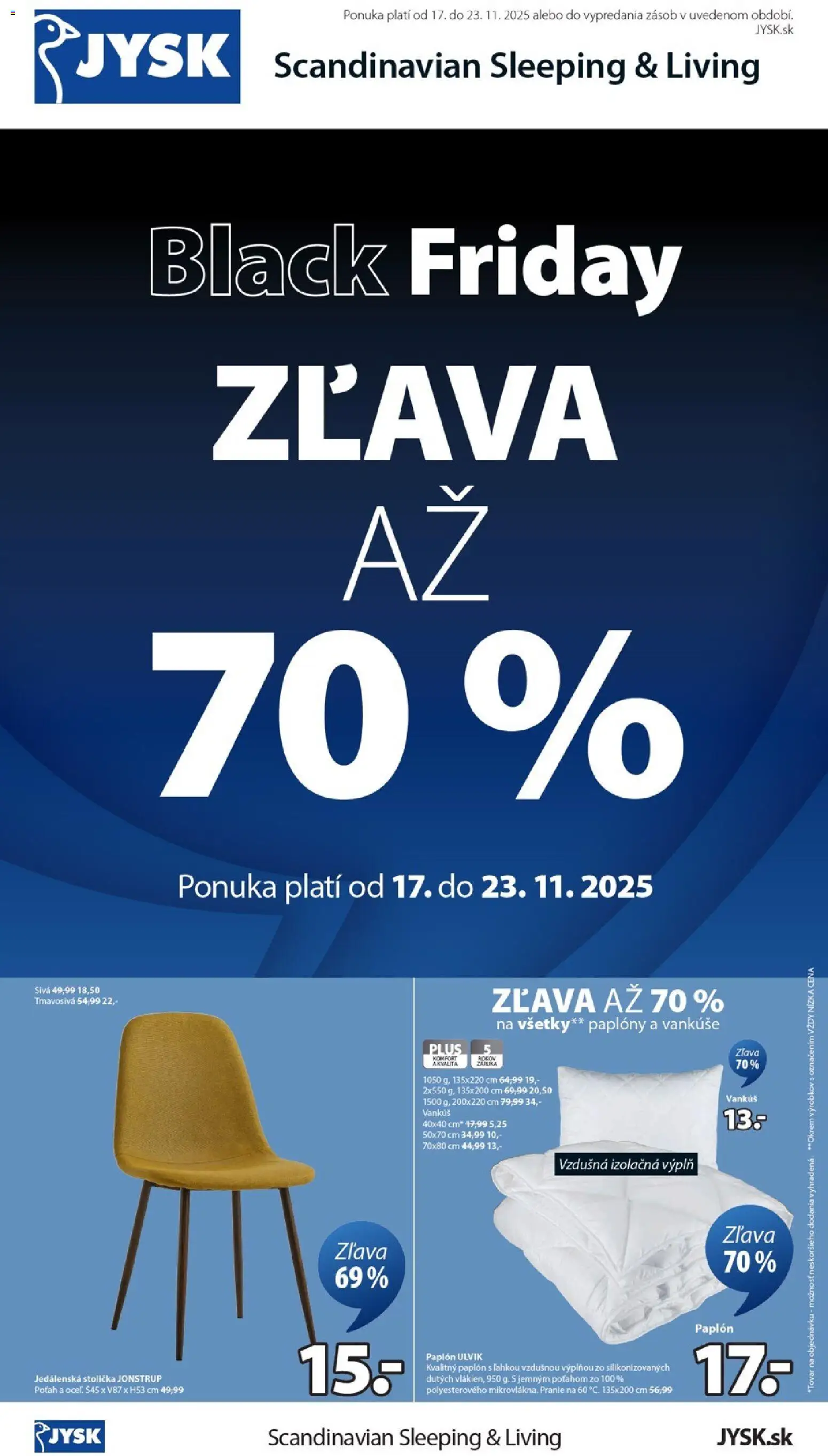 JYSK - Black Friday - strana 1- platný od 17.11.2025