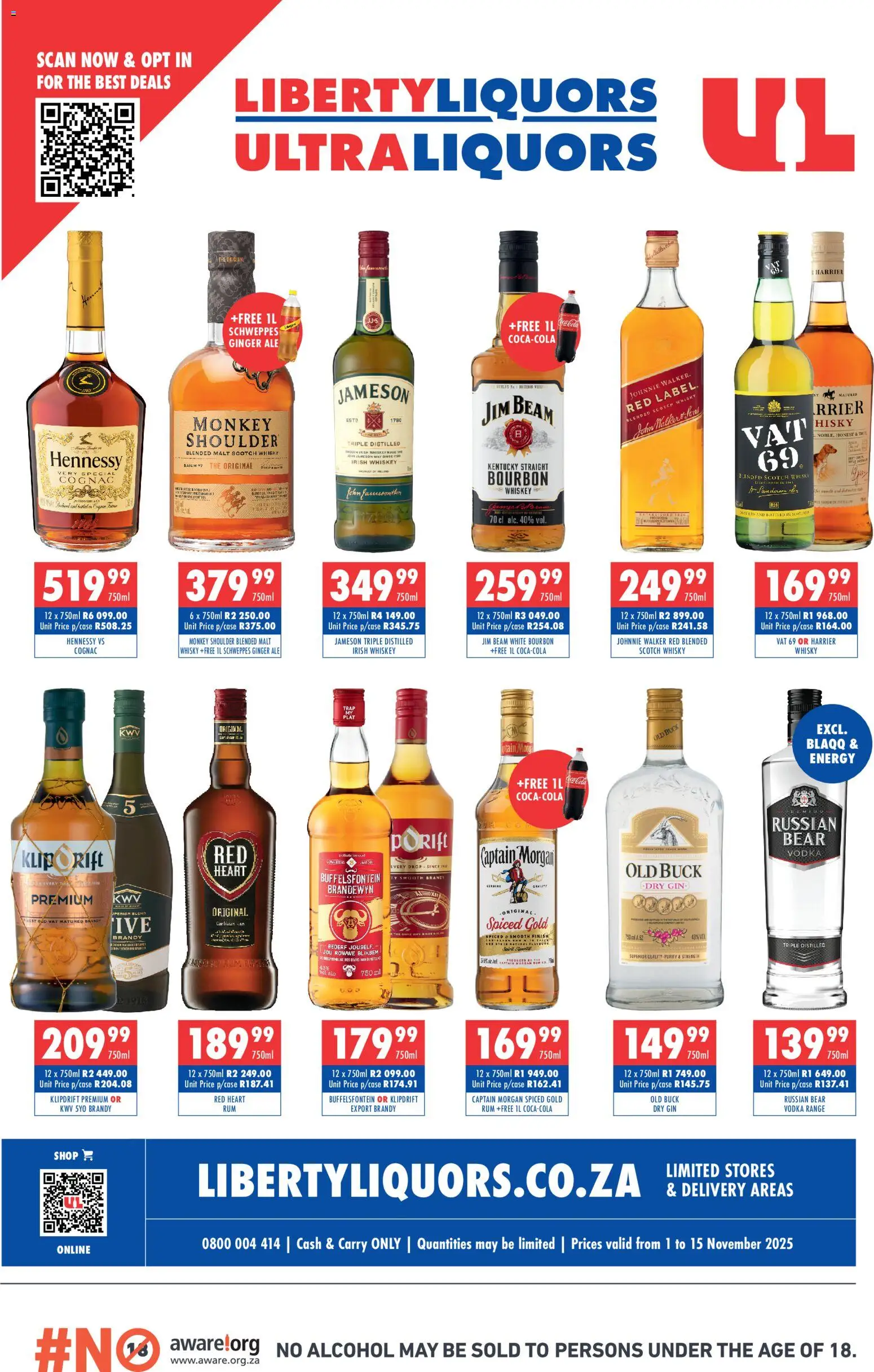 Ultra Liquors Liberty Specials - page 1- valid from 01/11/2025