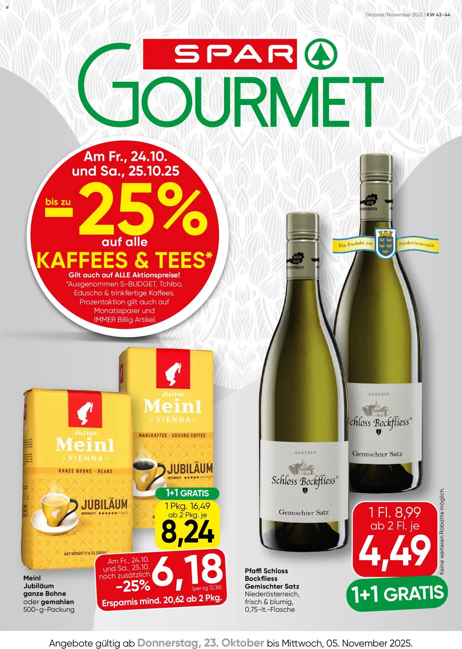 SPAR Gourmet Flugblatt - Seite 1- gültig ab 23.10.2025