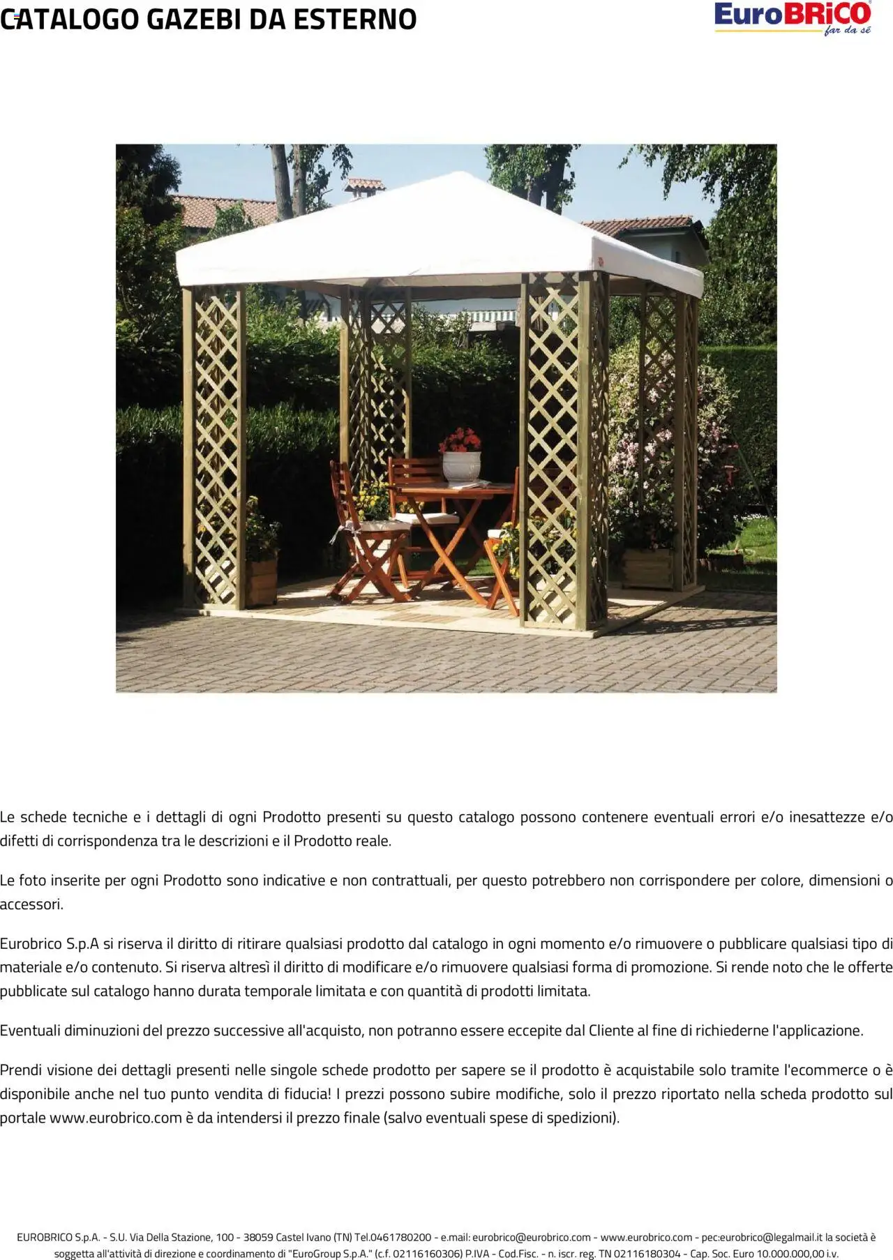 Eurobrico Gazebi da esterno catalogo - pagina 27 - valido dal 23/07/2025