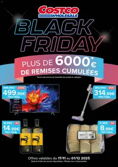 Aperçu Costco Black Friday valable à partir du 17/11/2025
