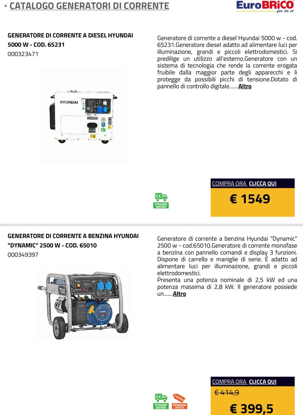 Eurobrico Generatori catalogo - pagina 2 - valido dal 23/07/2025