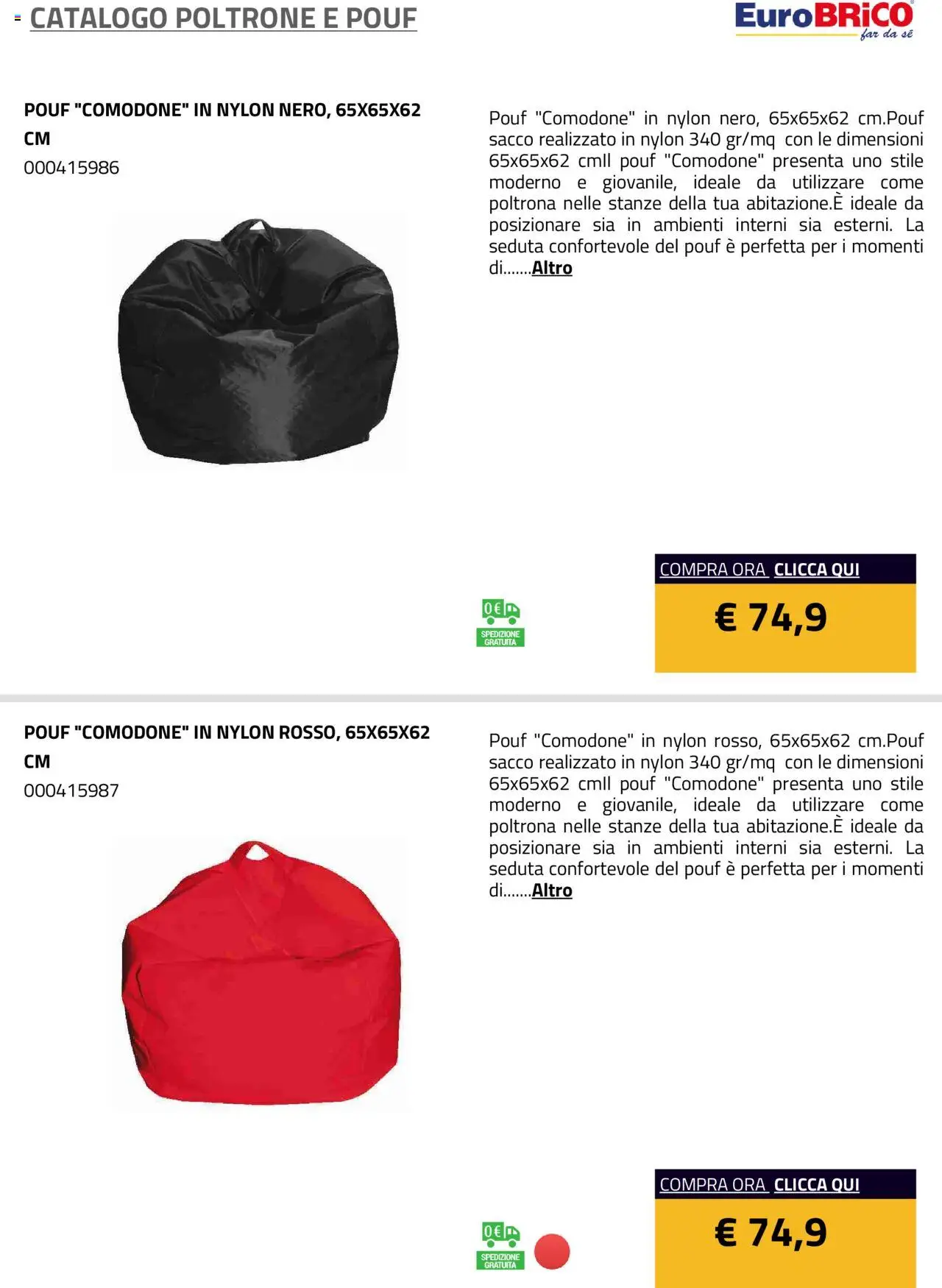 Eurobrico Poltrone e Pouf catalogo - pagina 39 - valido dal 23/07/2025