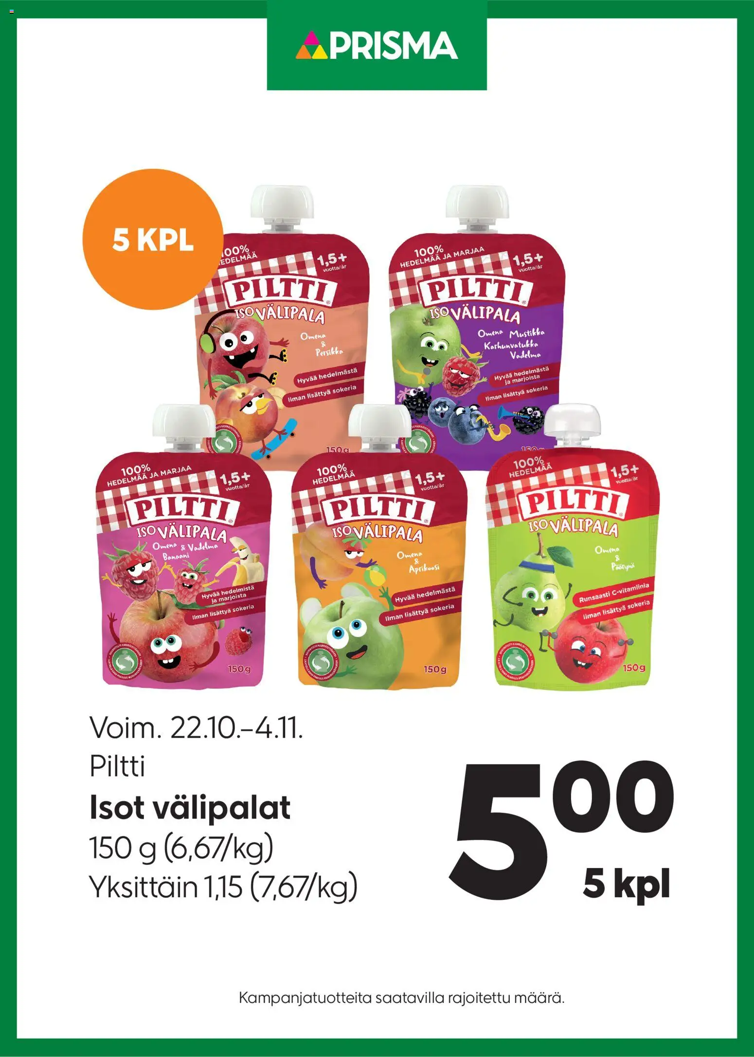 Prisma tarjoukset Piltti - sivu 1- voimassa alkaen 22/10/2025