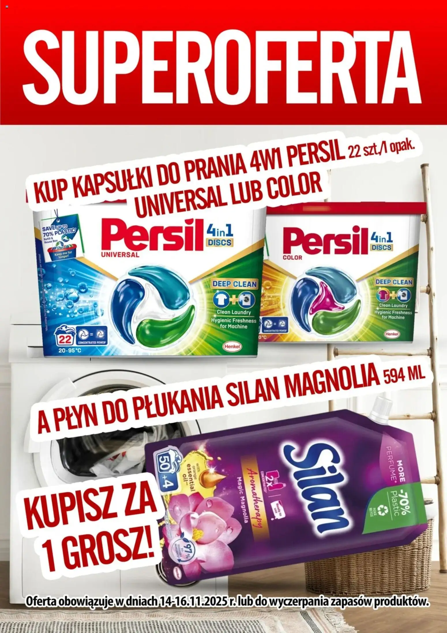 Prim Market Promocja - Kup Kapsułki Do Prania Persil A Płyn Do Płukania Silan Kupisz Za 1 Grosz - strona 1- ważny od 14.11.2025