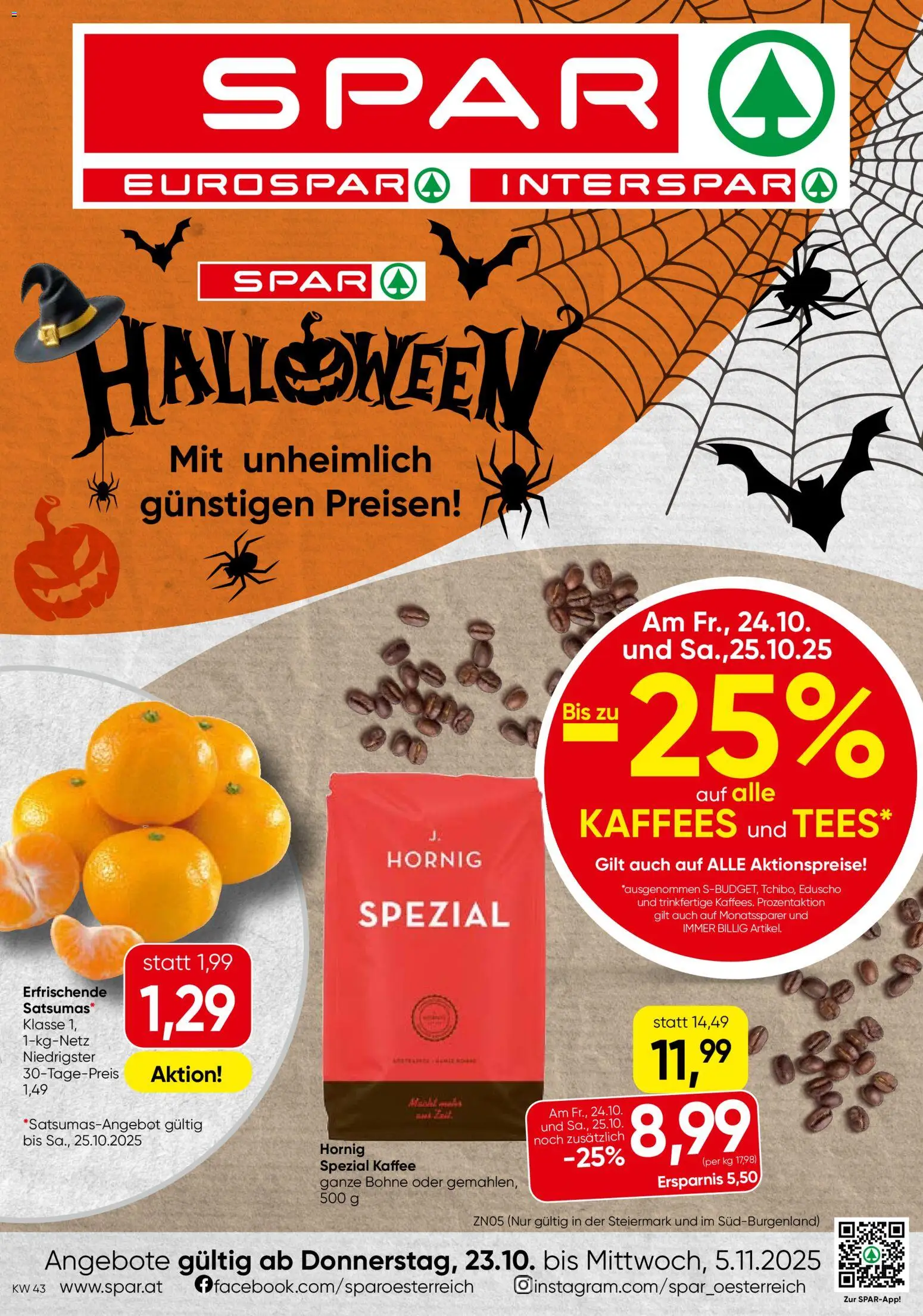 Spar Flugblatt - Steiermark - Seite 1- gültig ab 23.10.2025
