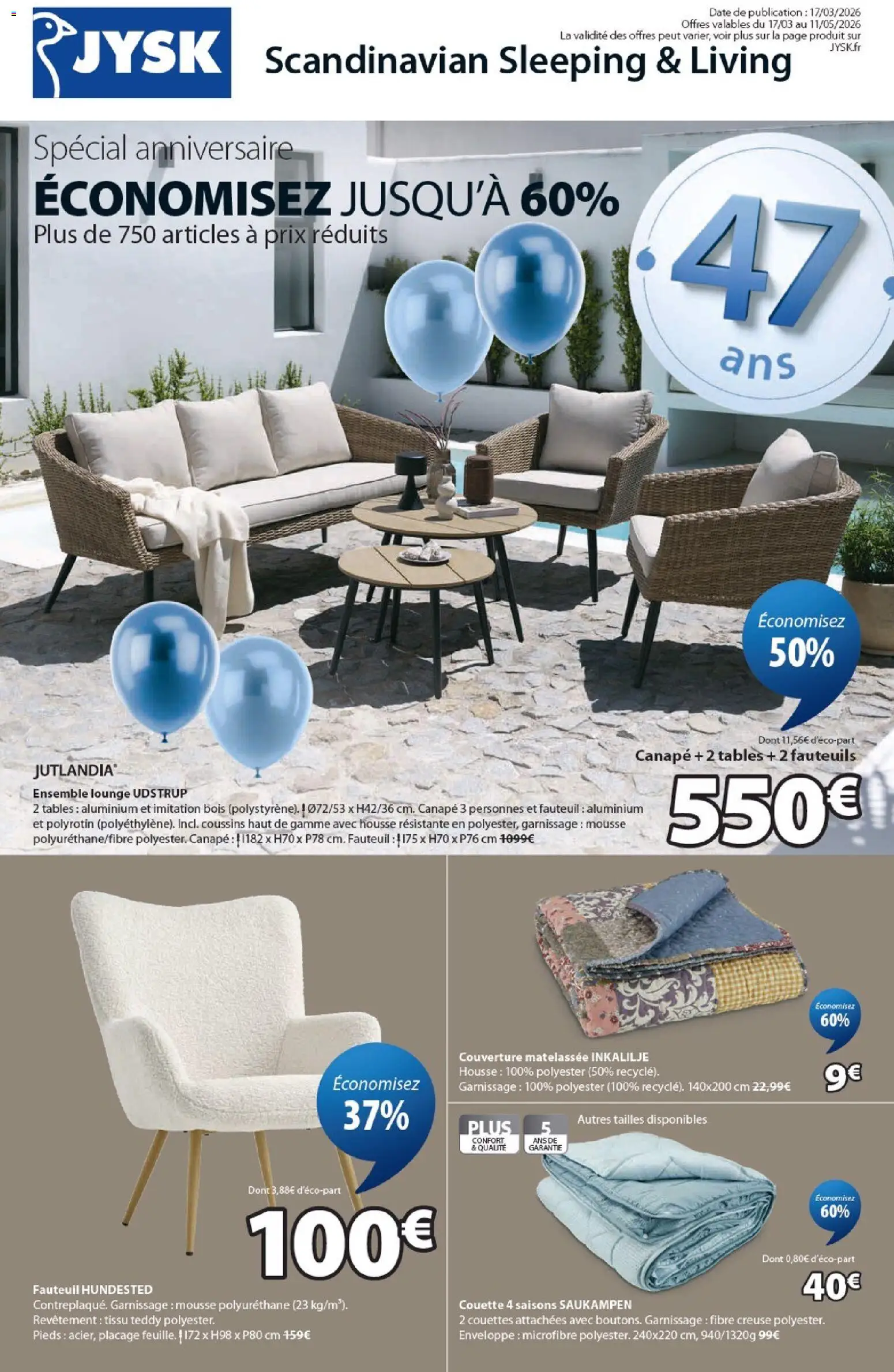 Jysk catalogue - page 1 - valable à partir du 17/03/2026
