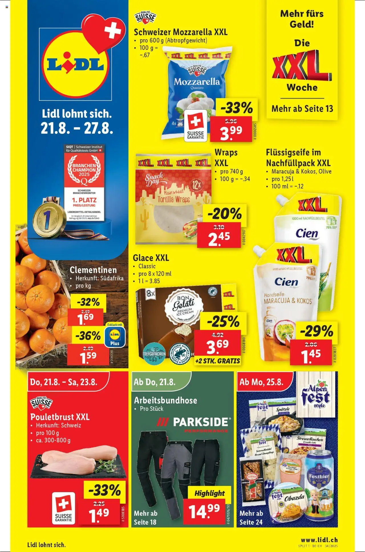 Lidl Aktionen - Seite 1- gültig ab 21.08.2025