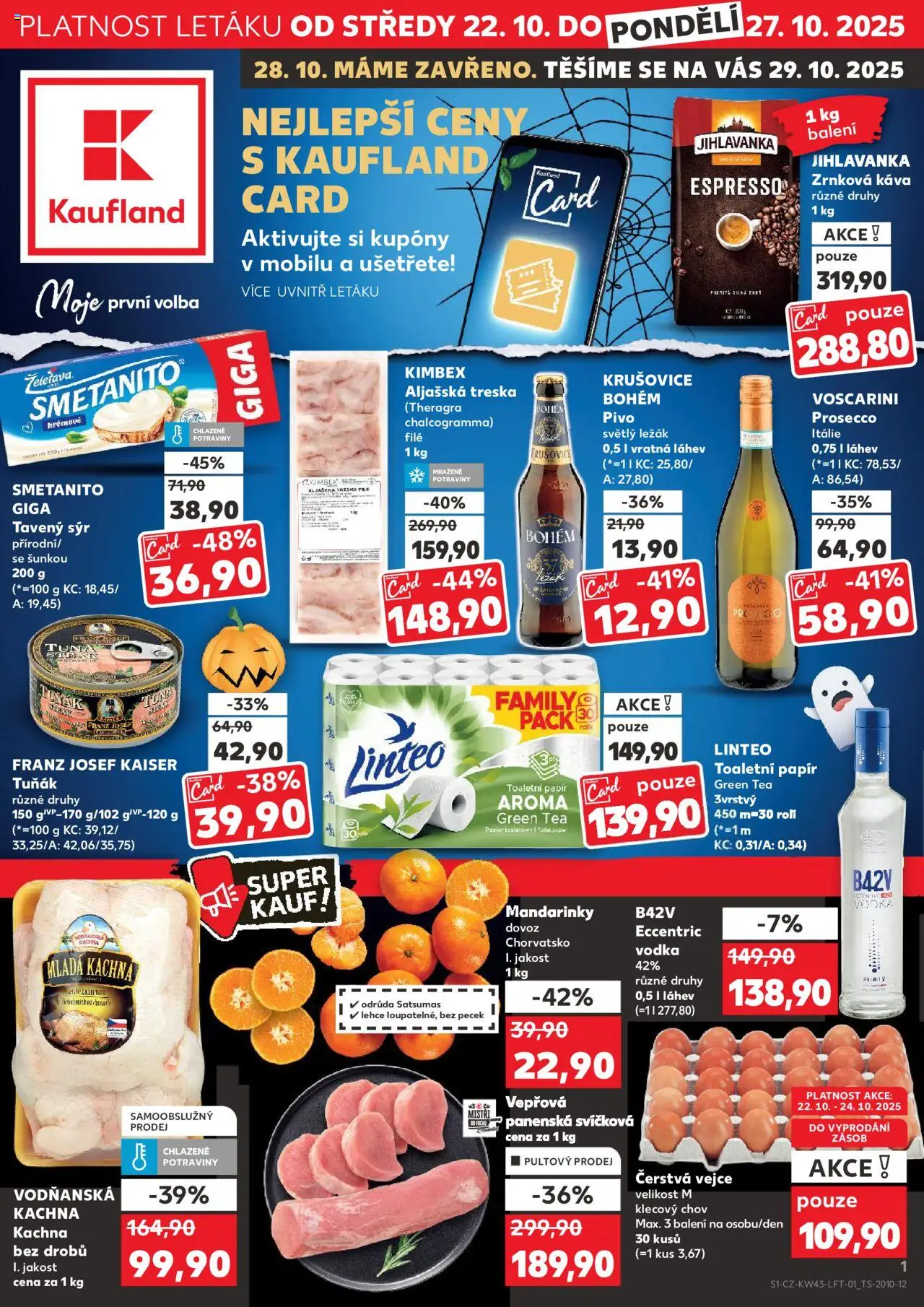 Kaufland leták - strana 1- platný od 22.10.2025