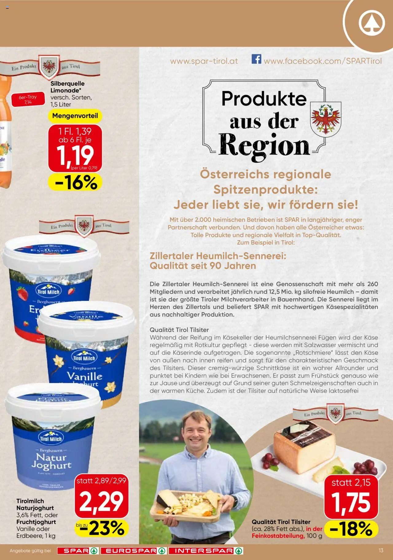 Spar Flugblatt - Tirol - Seite 13- gültig ab 17.07.2025