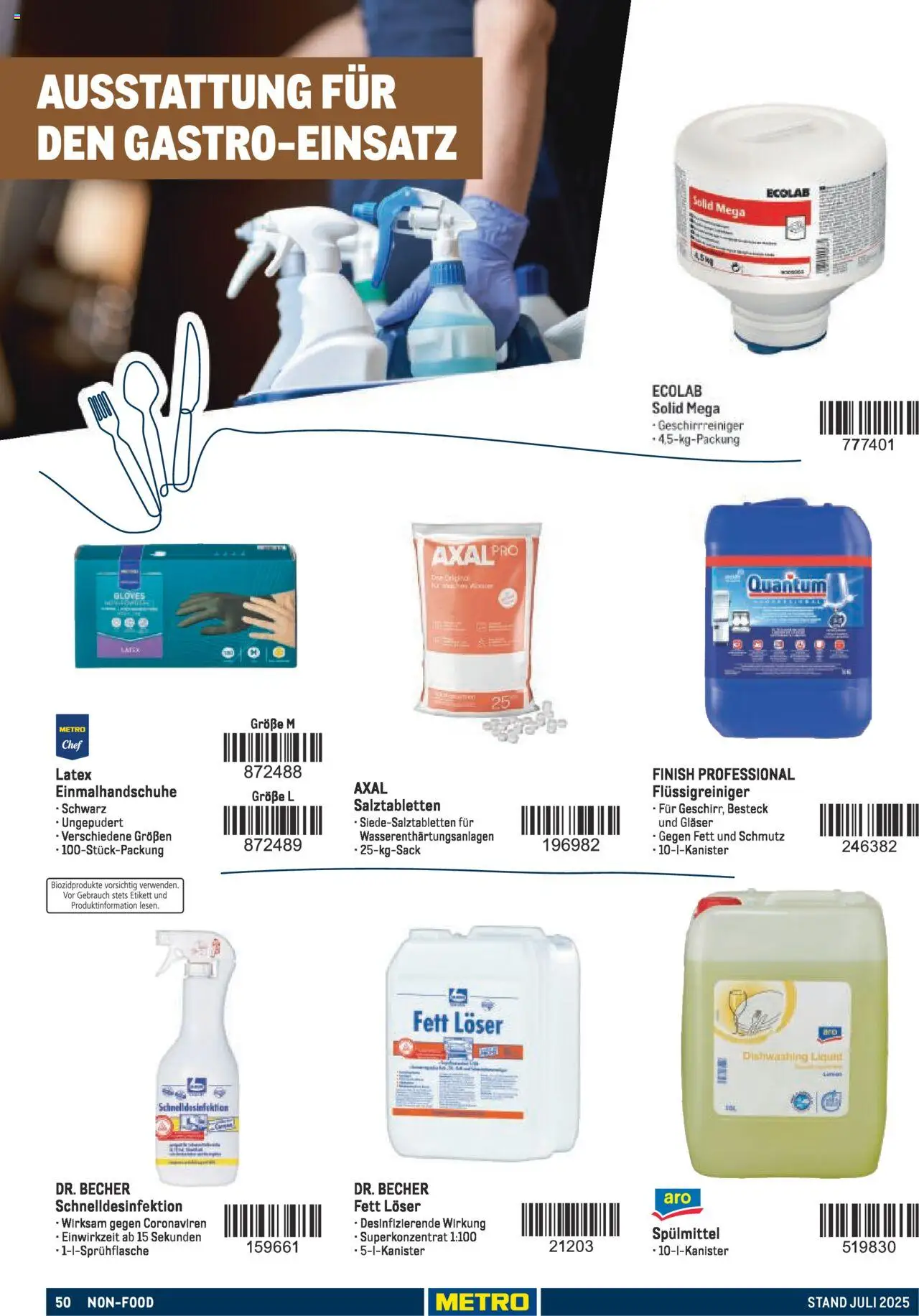 Metro - Sortimentskatalog Lieferservice - Seite 50 - gültig ab 31.07.2025
