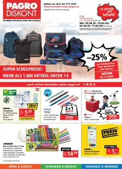 Vorschau Pagro-Diskont Super-Schulpreise gültig ab 28.08.2025