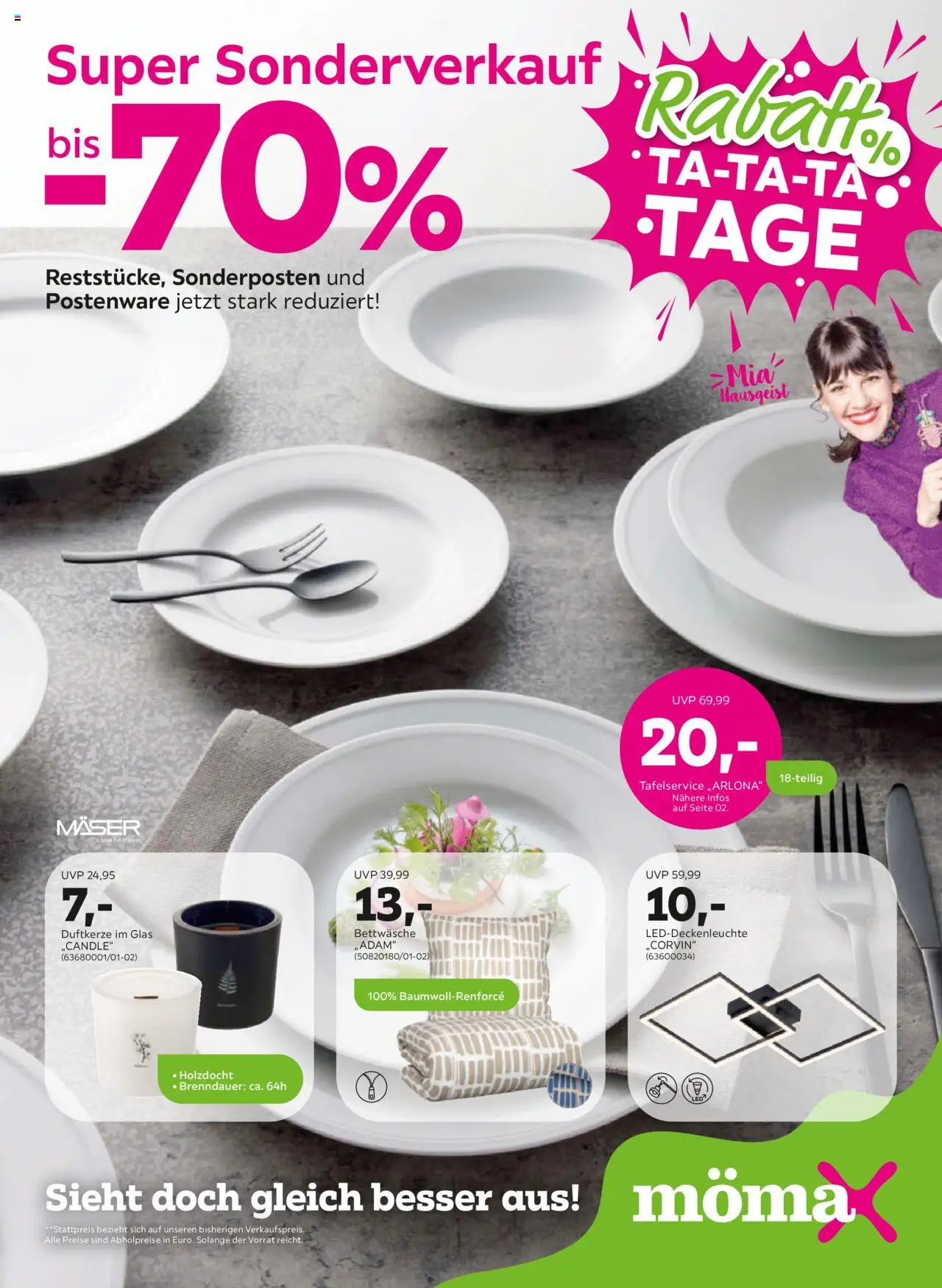 Mömax Super Sonderverkauf bis 70% - Seite 1 - gültig ab 12.08.2025